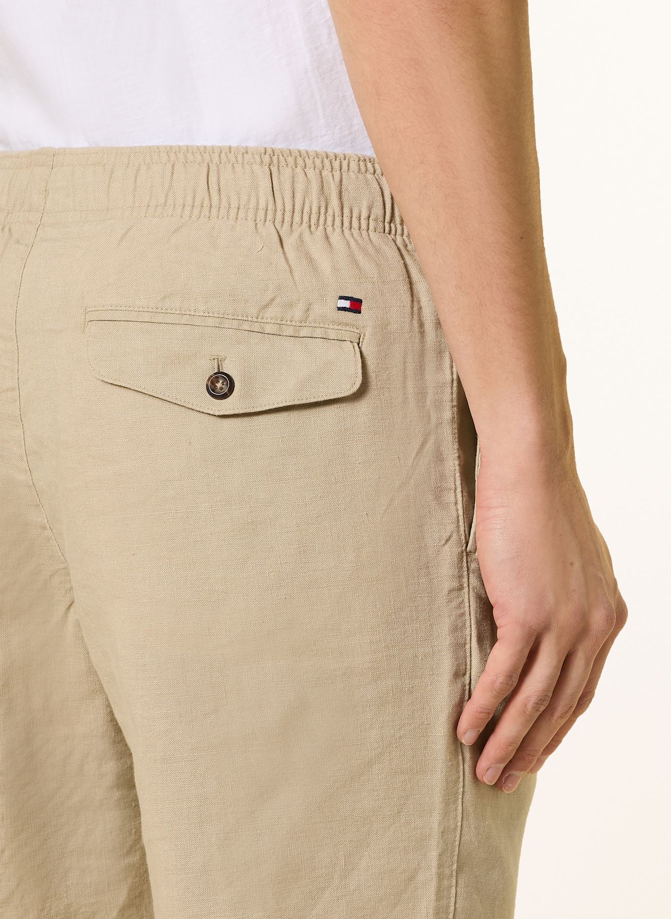 TOMMY HILFIGER Leinenshorts HARLEM Relaxed Tapered Fit: BEIGE