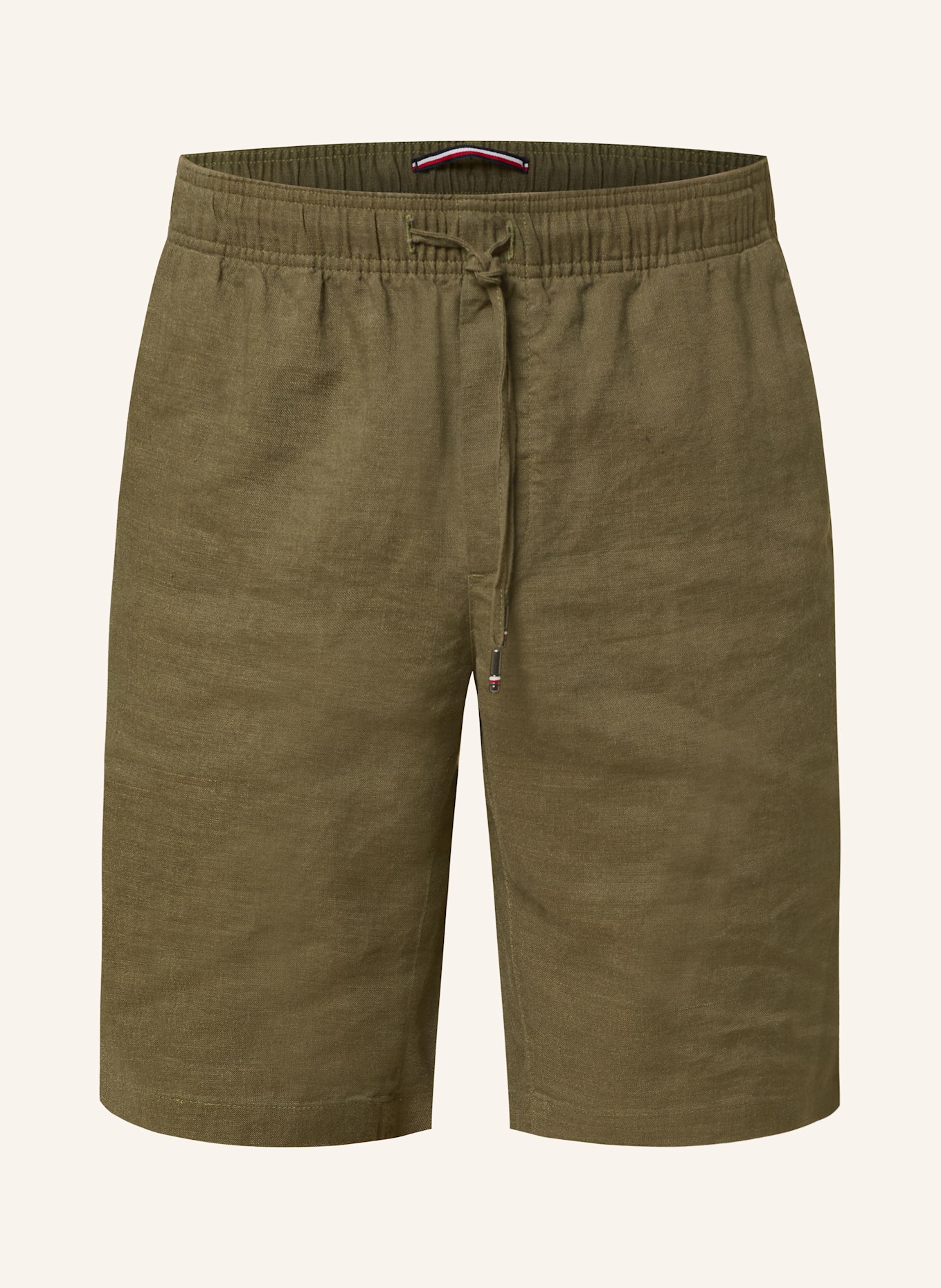 TOMMY HILFIGER Leinenshorts HARLEM Relaxed Tapered Fit, Farbe: KHAKI (Bild 1)