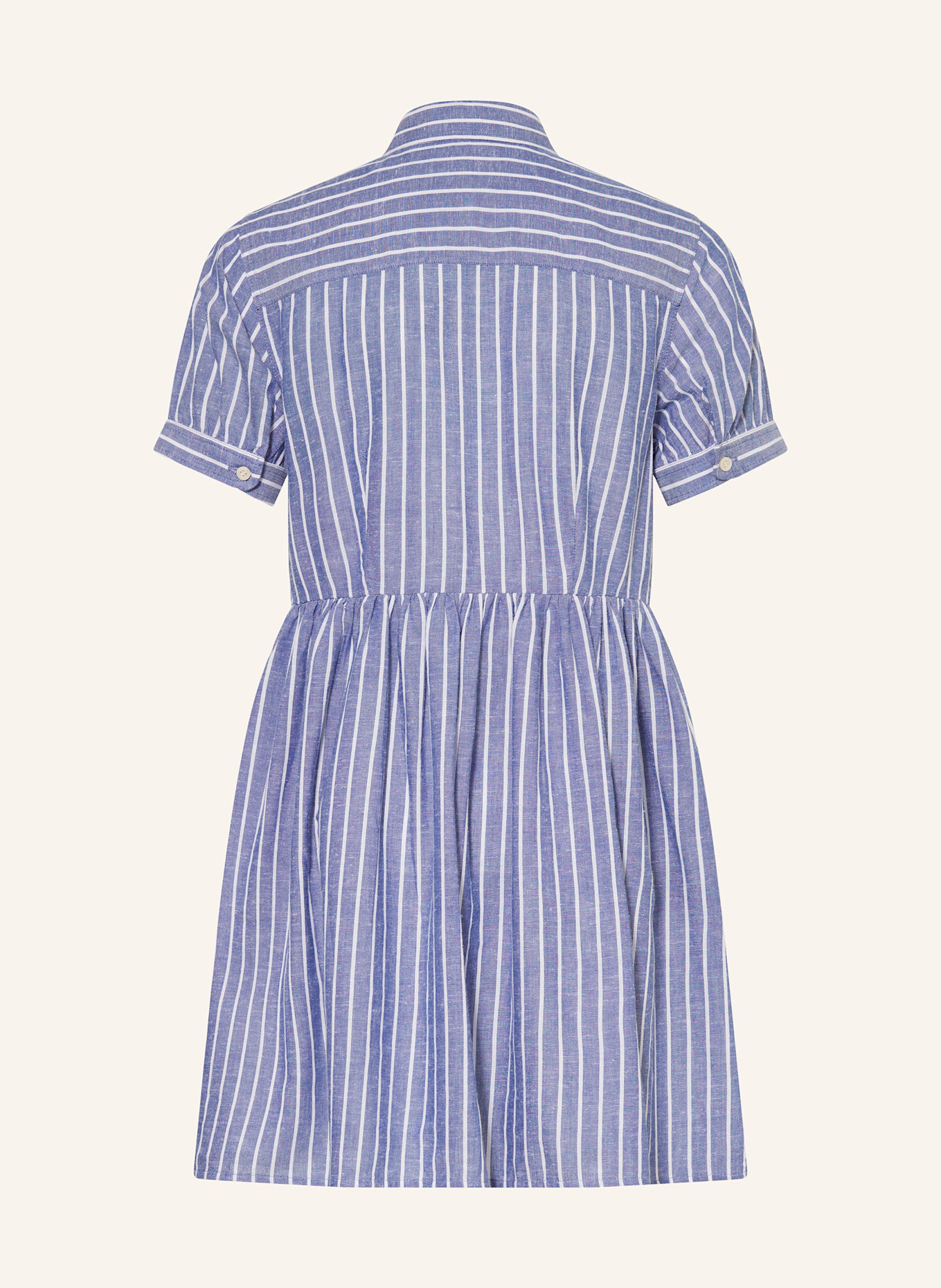 TOMMY HILFIGER Hemdblusenkleid: BLAU / WEISS