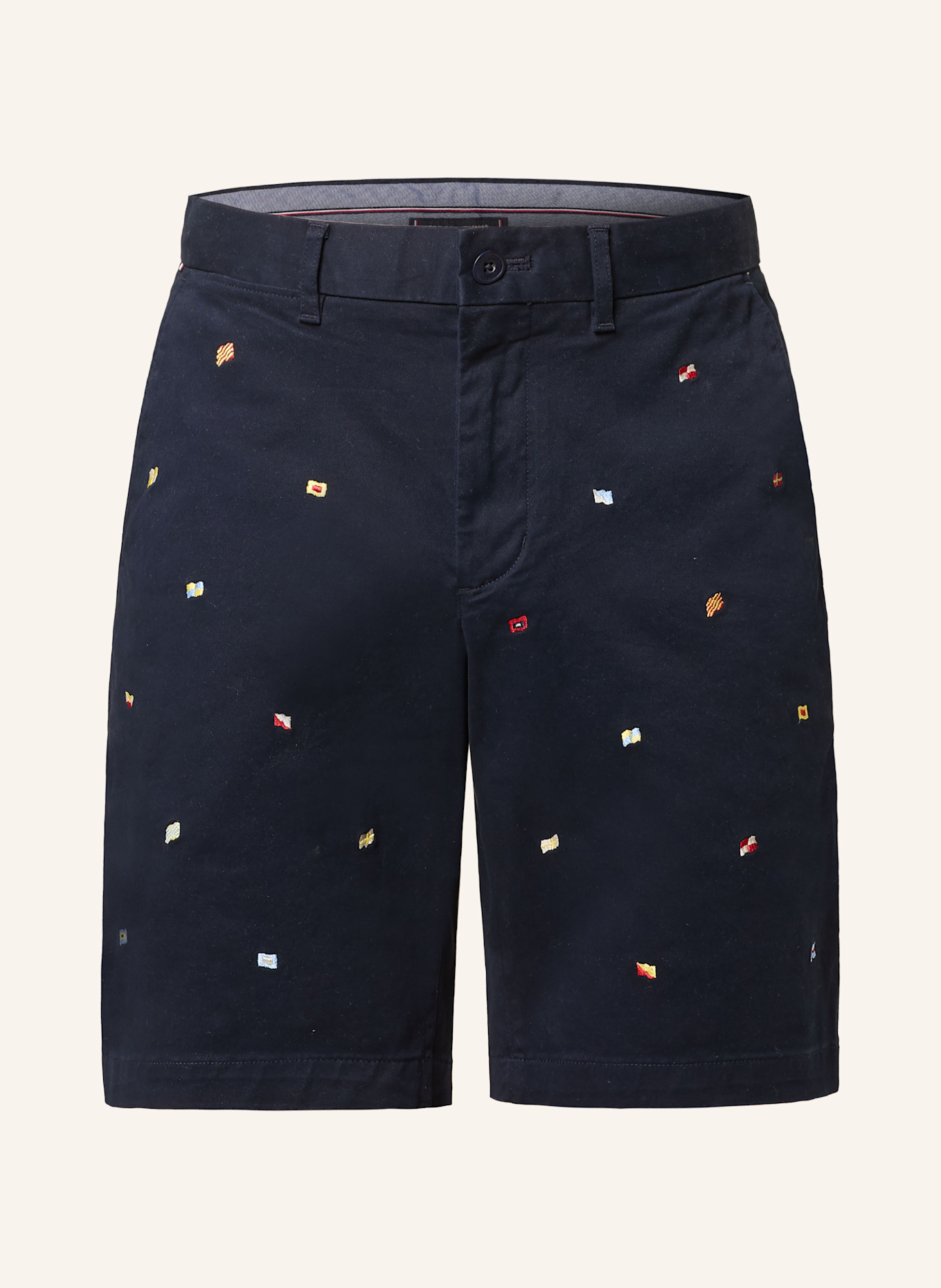 TOMMY HILFIGER Chinoshorts BROOKLYN Slim Fit: DUNKELBLAU/ HELLBLAU/ ROT
