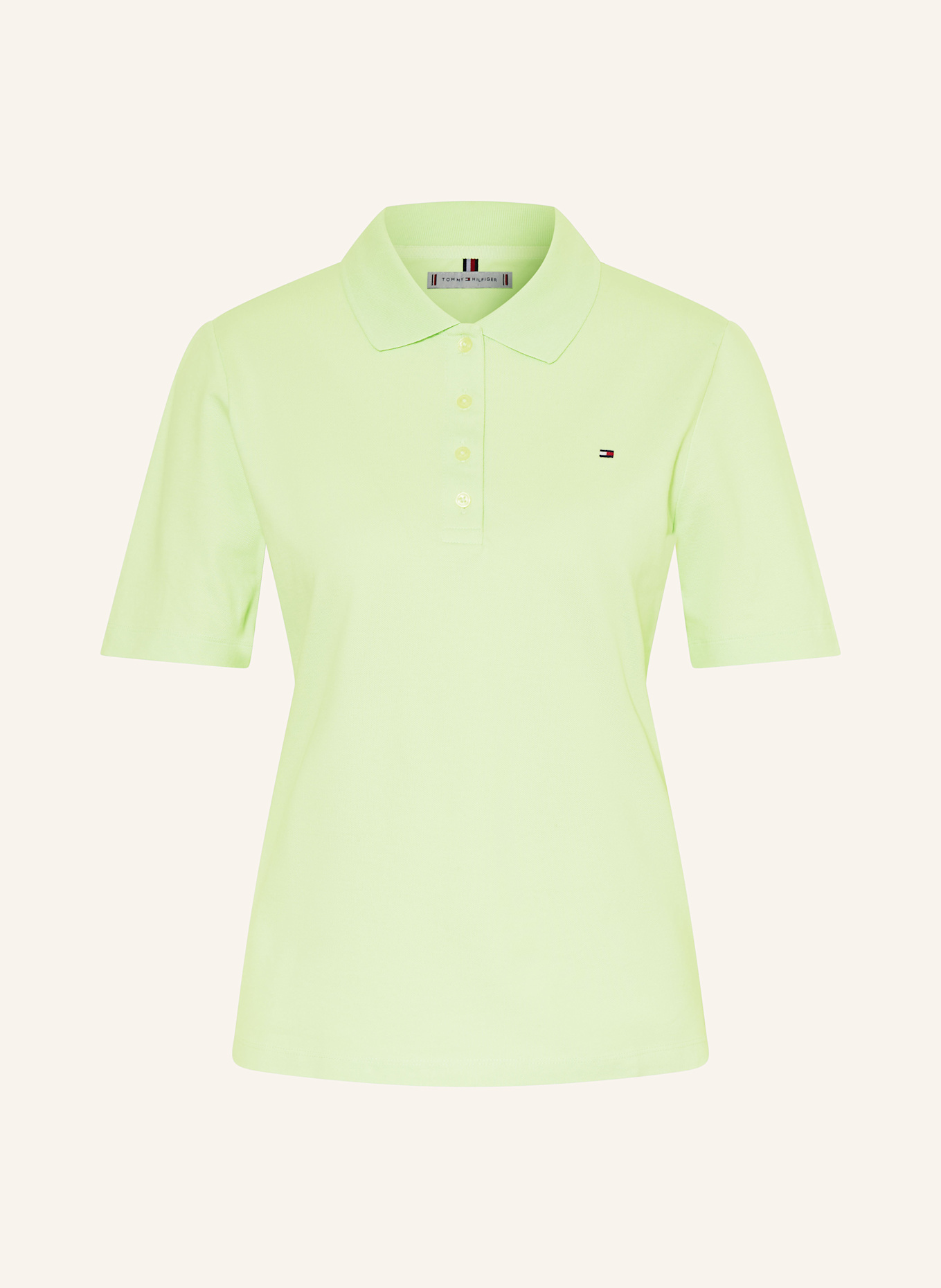TOMMY HILFIGER Piqué-Poloshirt: HELLGRÜN