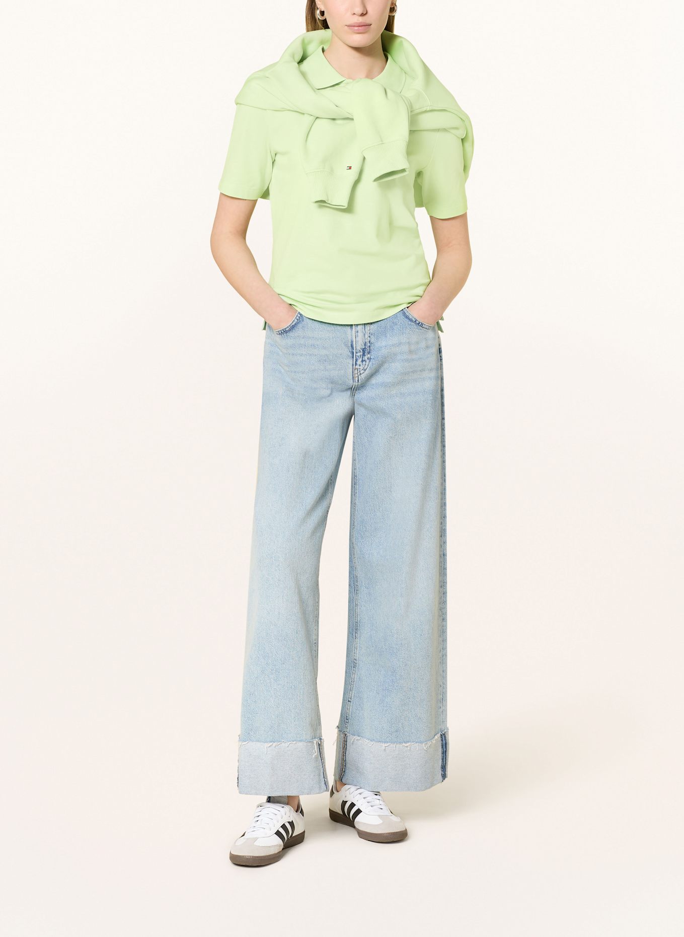 TOMMY HILFIGER Piqué-Poloshirt: HELLGRÜN