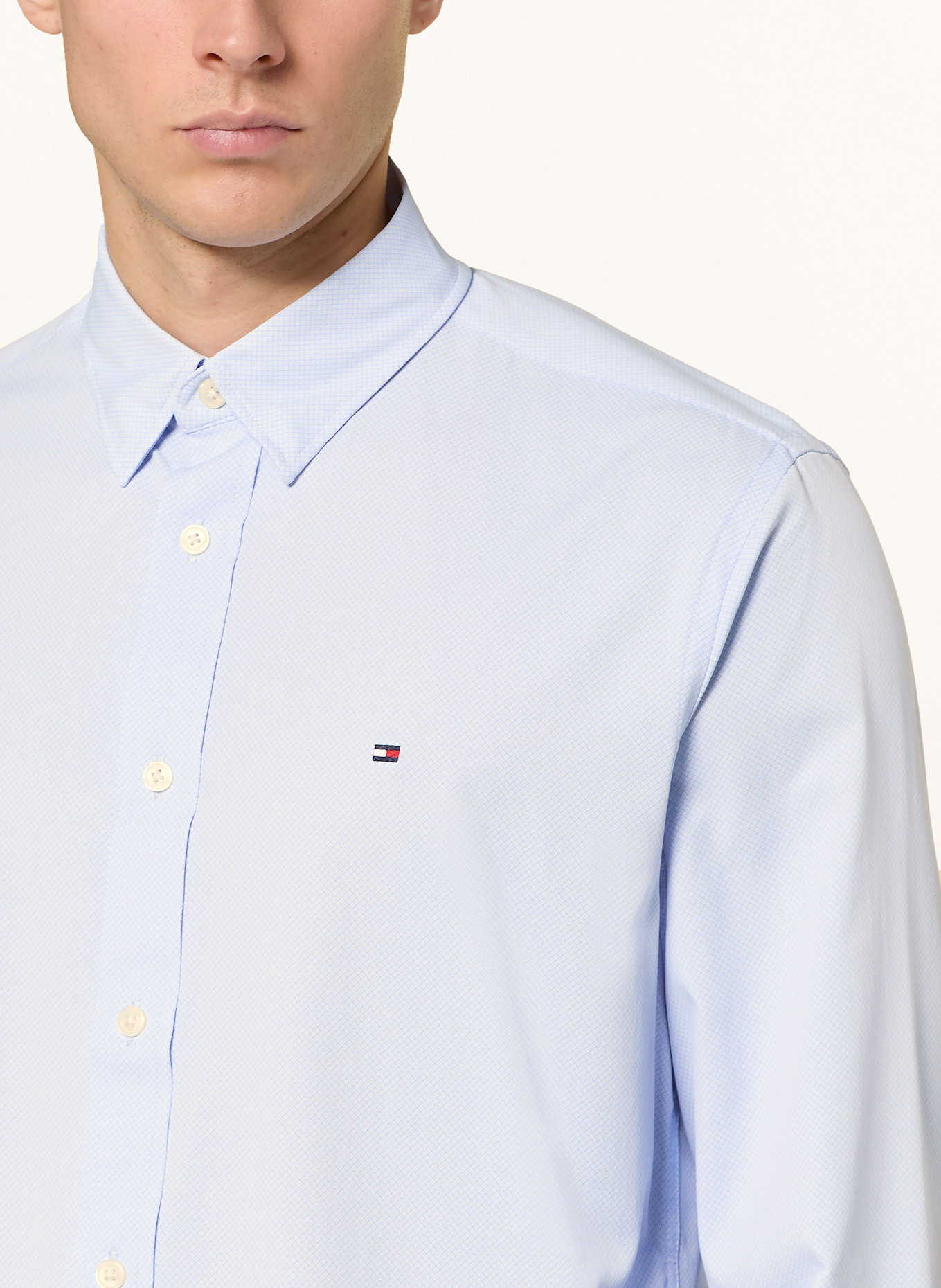 TOMMY HILFIGER Hemd Regular Fit: HELLBLAU / WEISS