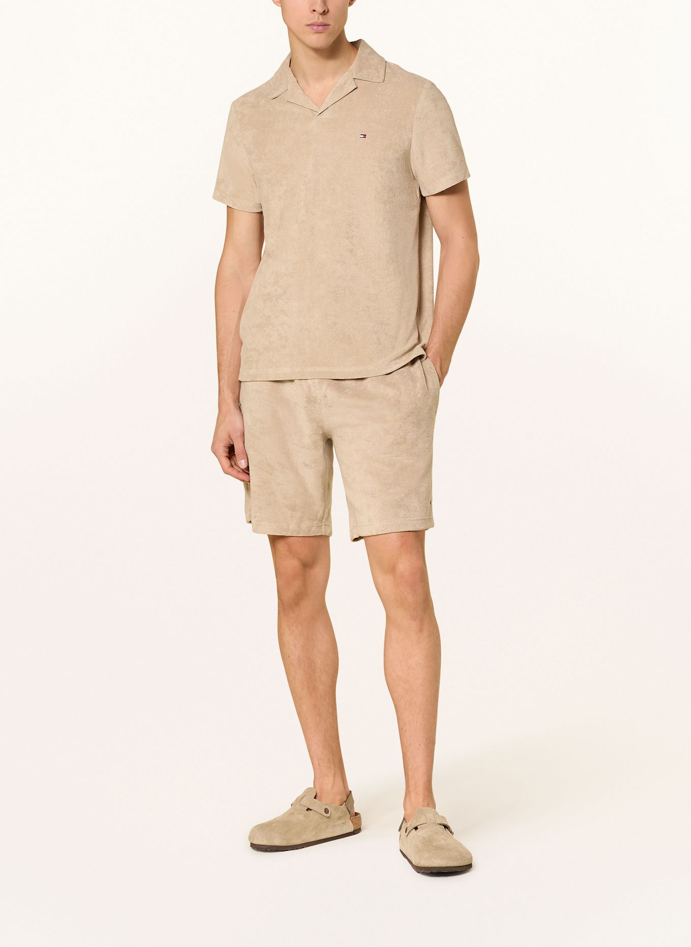 TOMMY HILFIGER Frottee-Poloshirt: HELLBRAUN