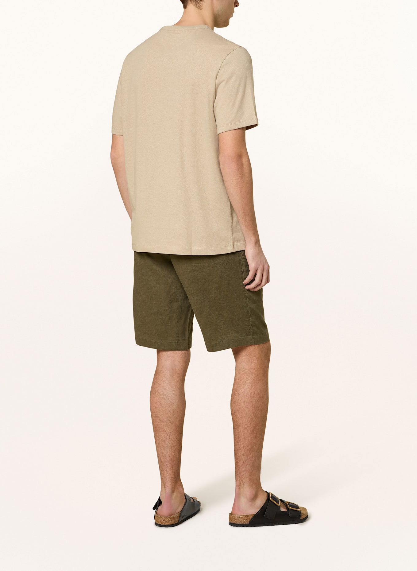 TOMMY HILFIGER T-Shirt mit Leinen: BEIGE