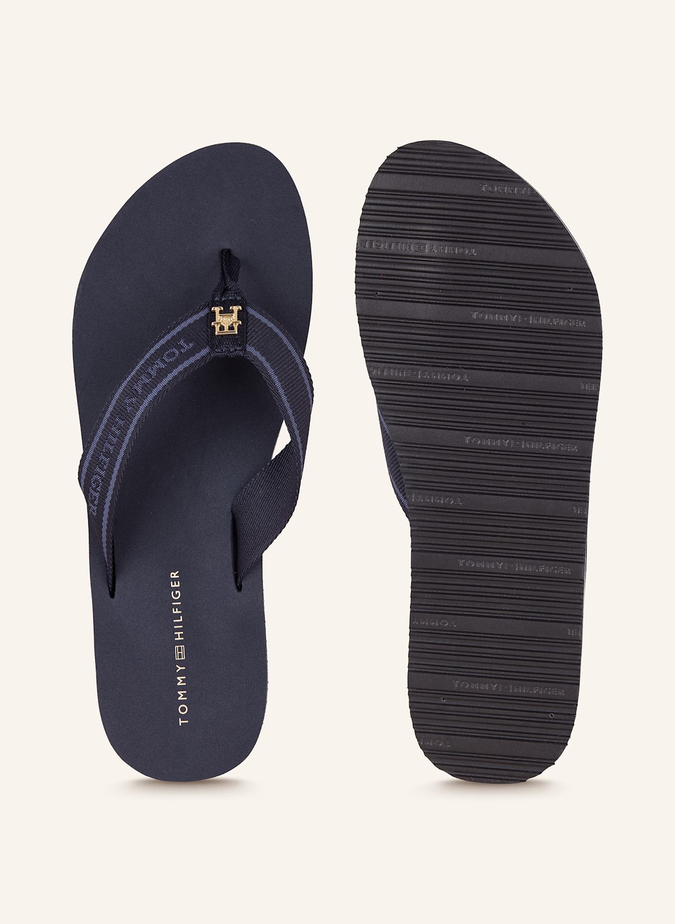 TOMMY HILFIGER Flip flops: DARK BLUE