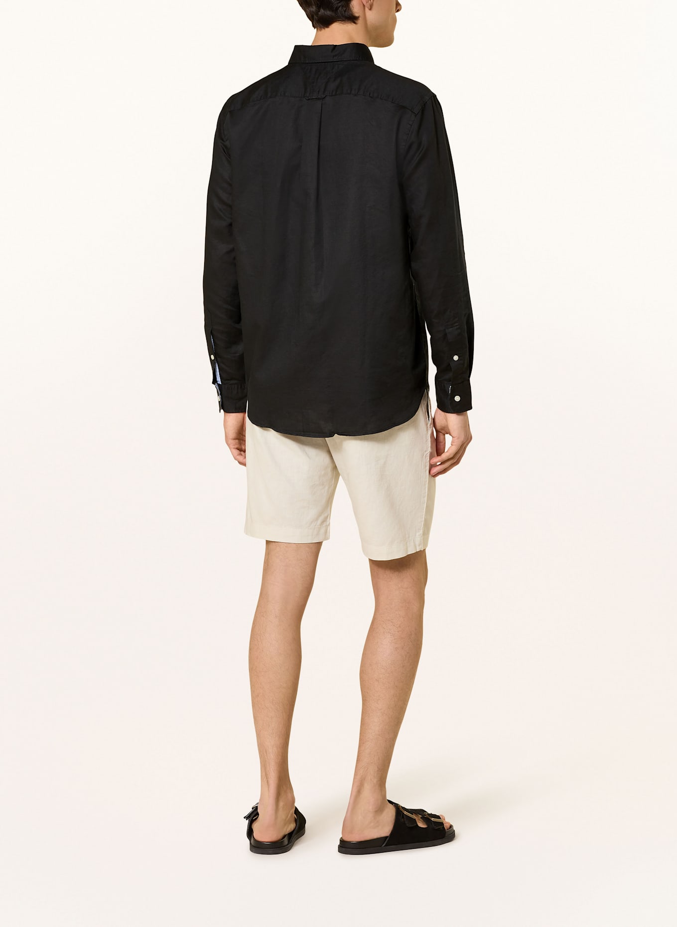 TOMMY HILFIGER Hemd Comfort Fit mit Leinen: SCHWARZ