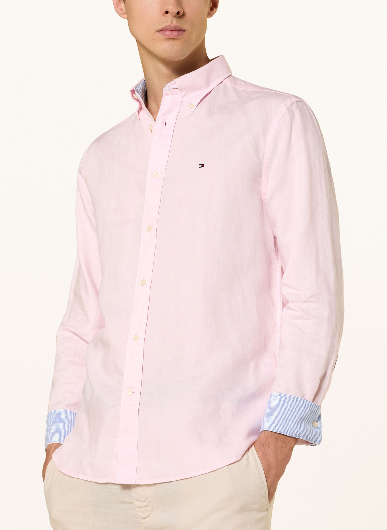 TOMMY HILFIGER Hemd Comfort Fit mit Leinen: HELLROSA
