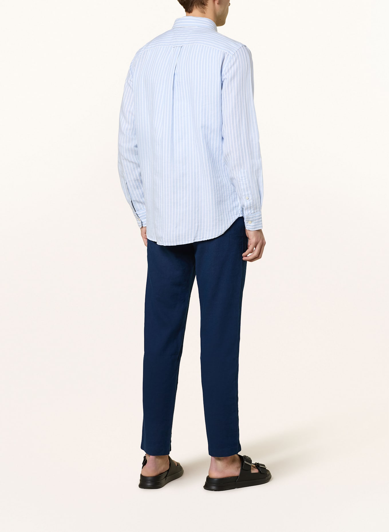 TOMMY HILFIGER Hemd Comfort Fit mit Leinen: HELLBLAU / WEISS