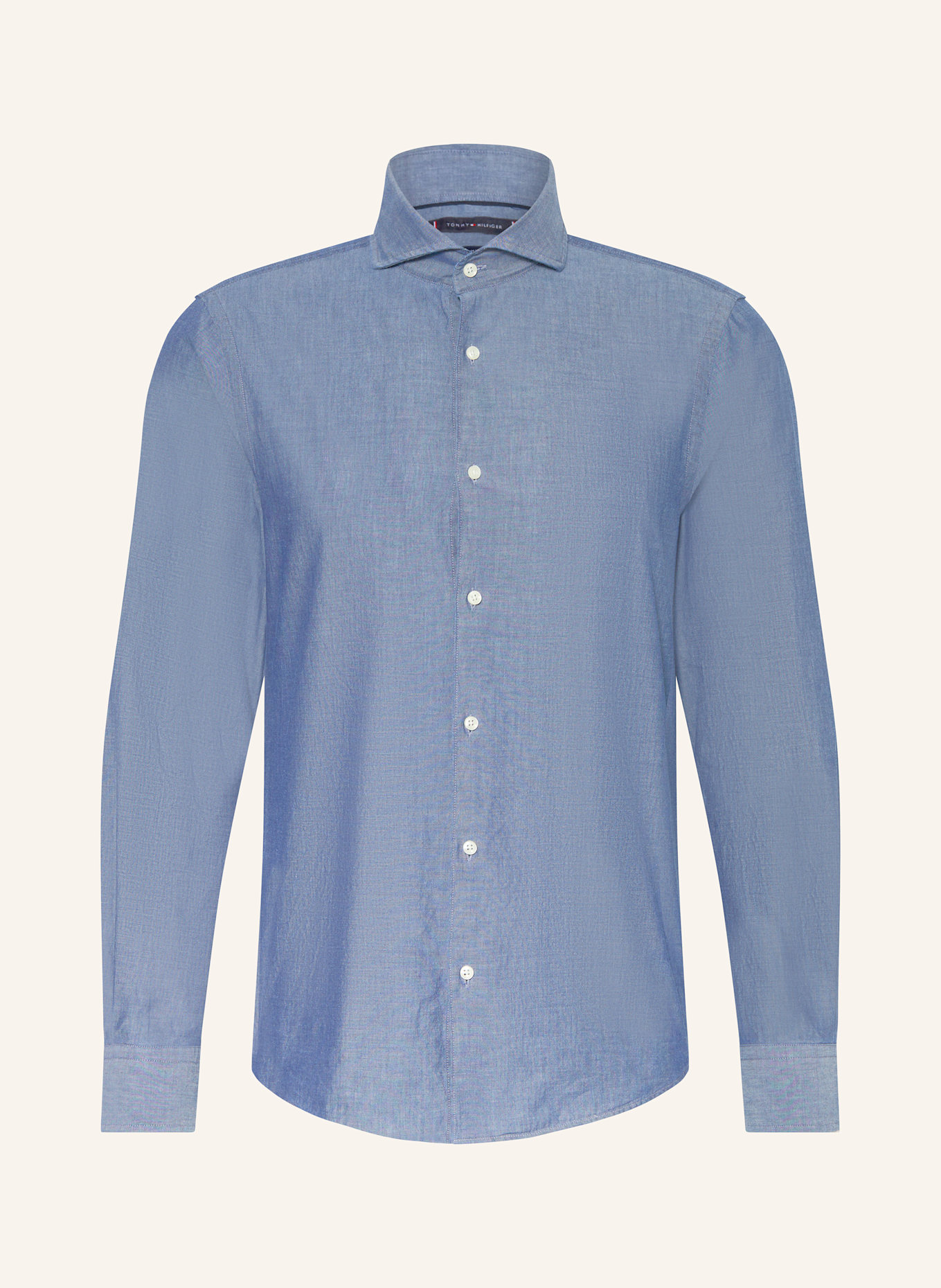 TOMMY HILFIGER Hemd Slim Fit in Jeansoptik: DUNKELBLAU