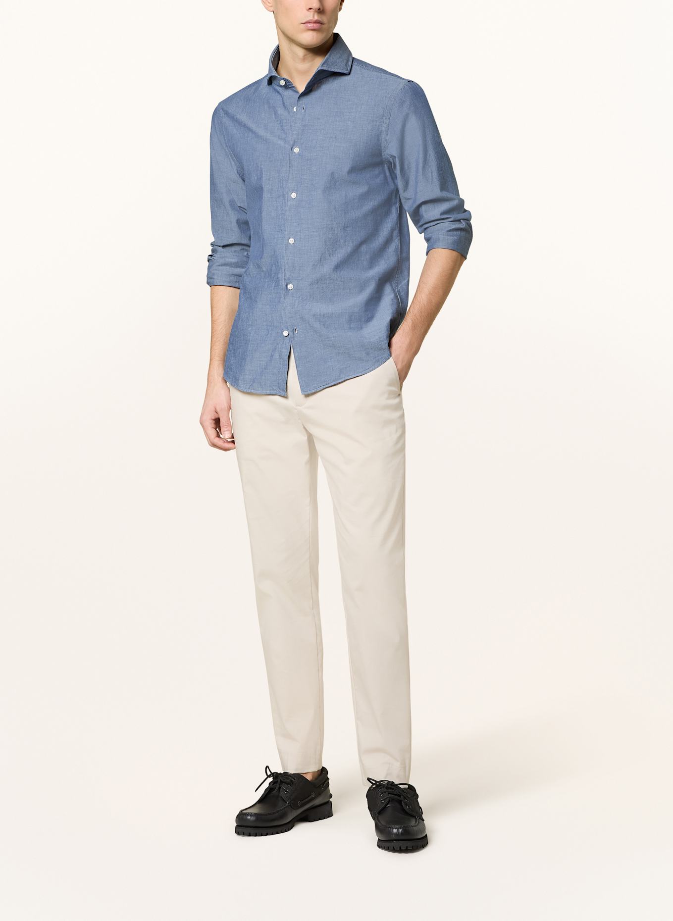 TOMMY HILFIGER Hemd Slim Fit in Jeansoptik: DUNKELBLAU