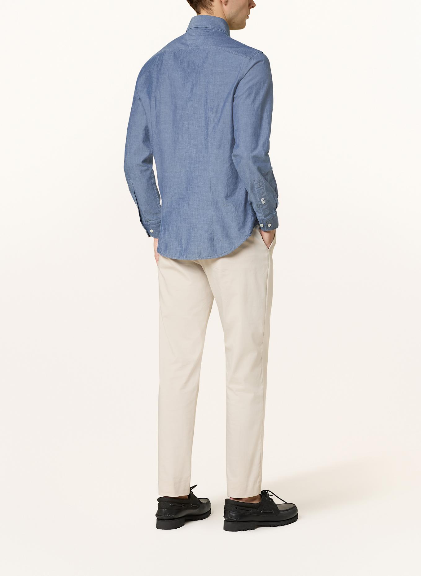 TOMMY HILFIGER Hemd Slim Fit in Jeansoptik: DUNKELBLAU