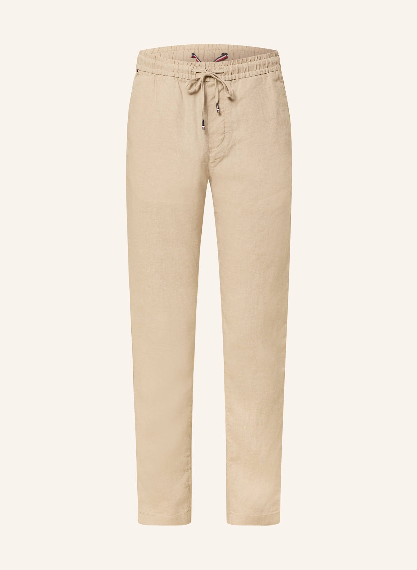 TOMMY HILFIGER Leinenhose im Jogging-Stil Extra Slim Fit: BEIGE