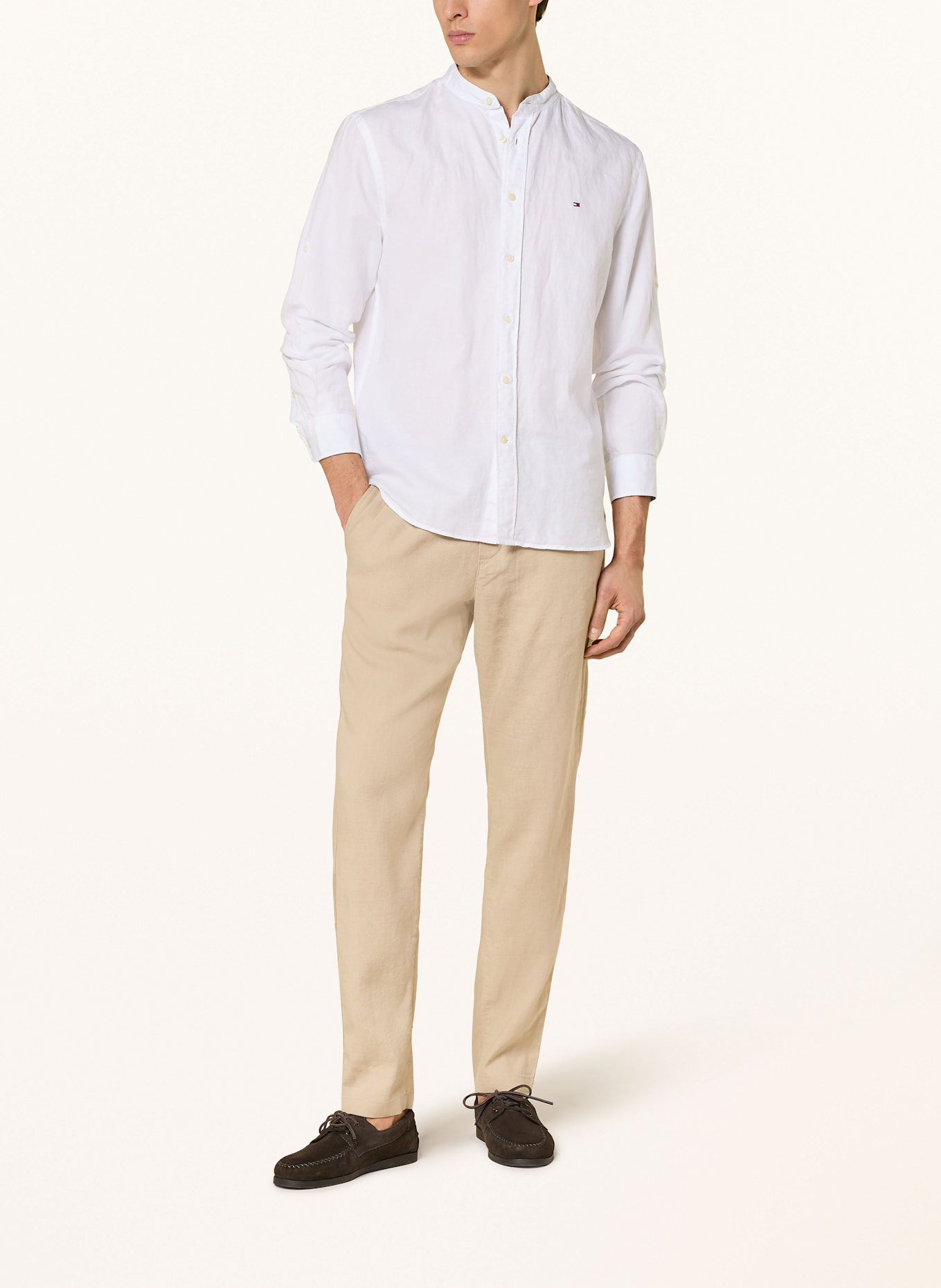 TOMMY HILFIGER Leinenhose im Jogging-Stil Extra Slim Fit: BEIGE