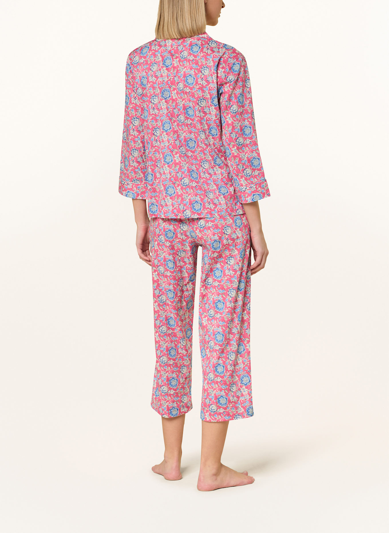 LAUREN RALPH LAUREN 3/4-Schlafanzug: HELLROT/ BLAU/ WEISS