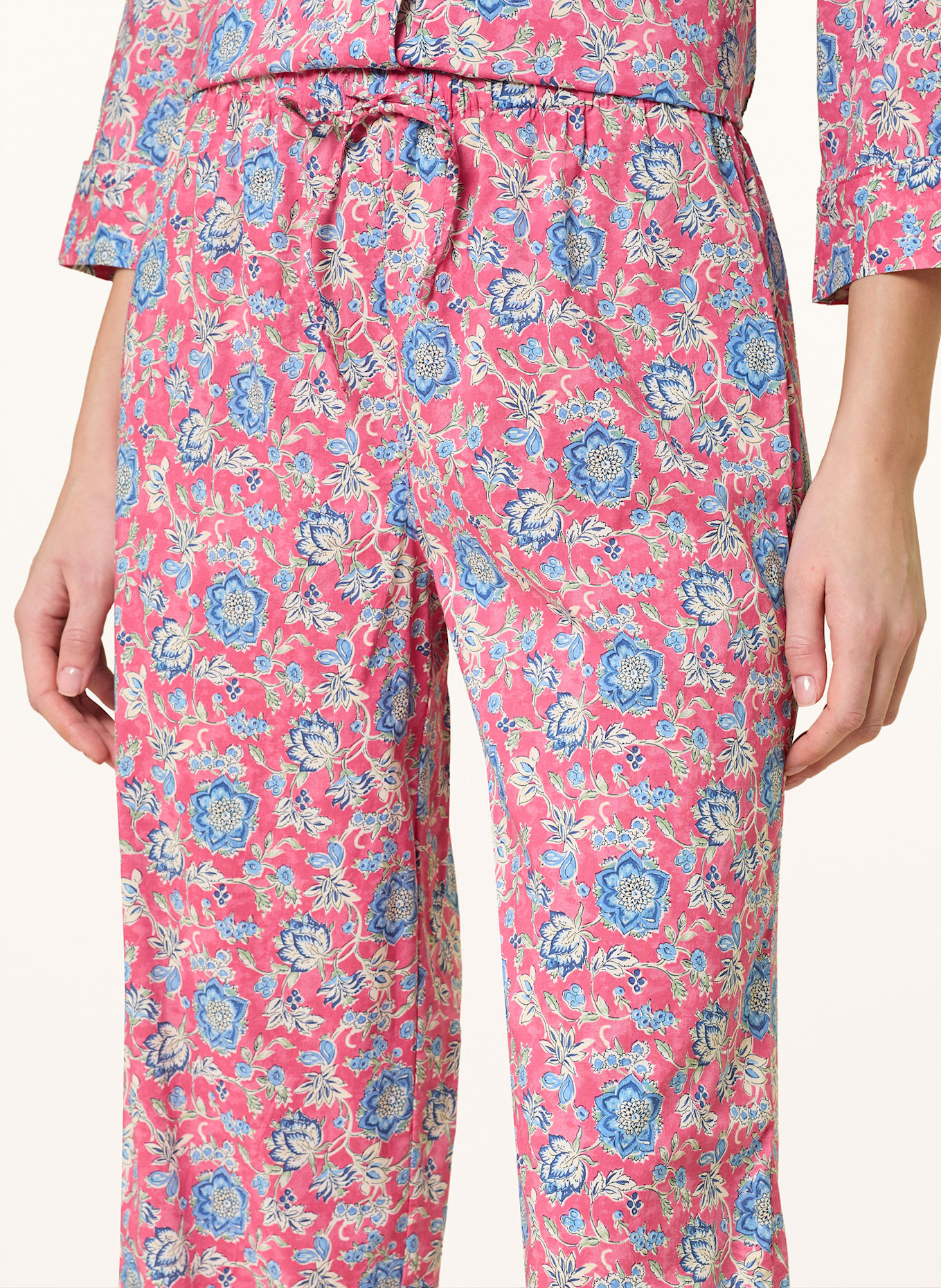 LAUREN RALPH LAUREN 3/4-Schlafanzug: HELLROT/ BLAU/ WEISS