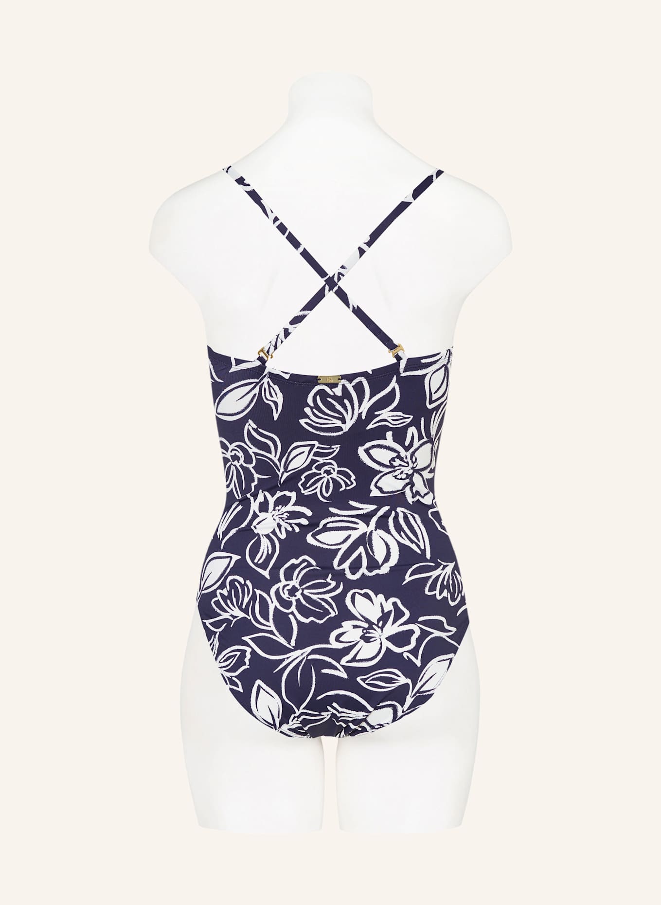 LAUREN RALPH LAUREN Badeanzug ALLORA FLORAL: DUNKELBLAU/ WEISS