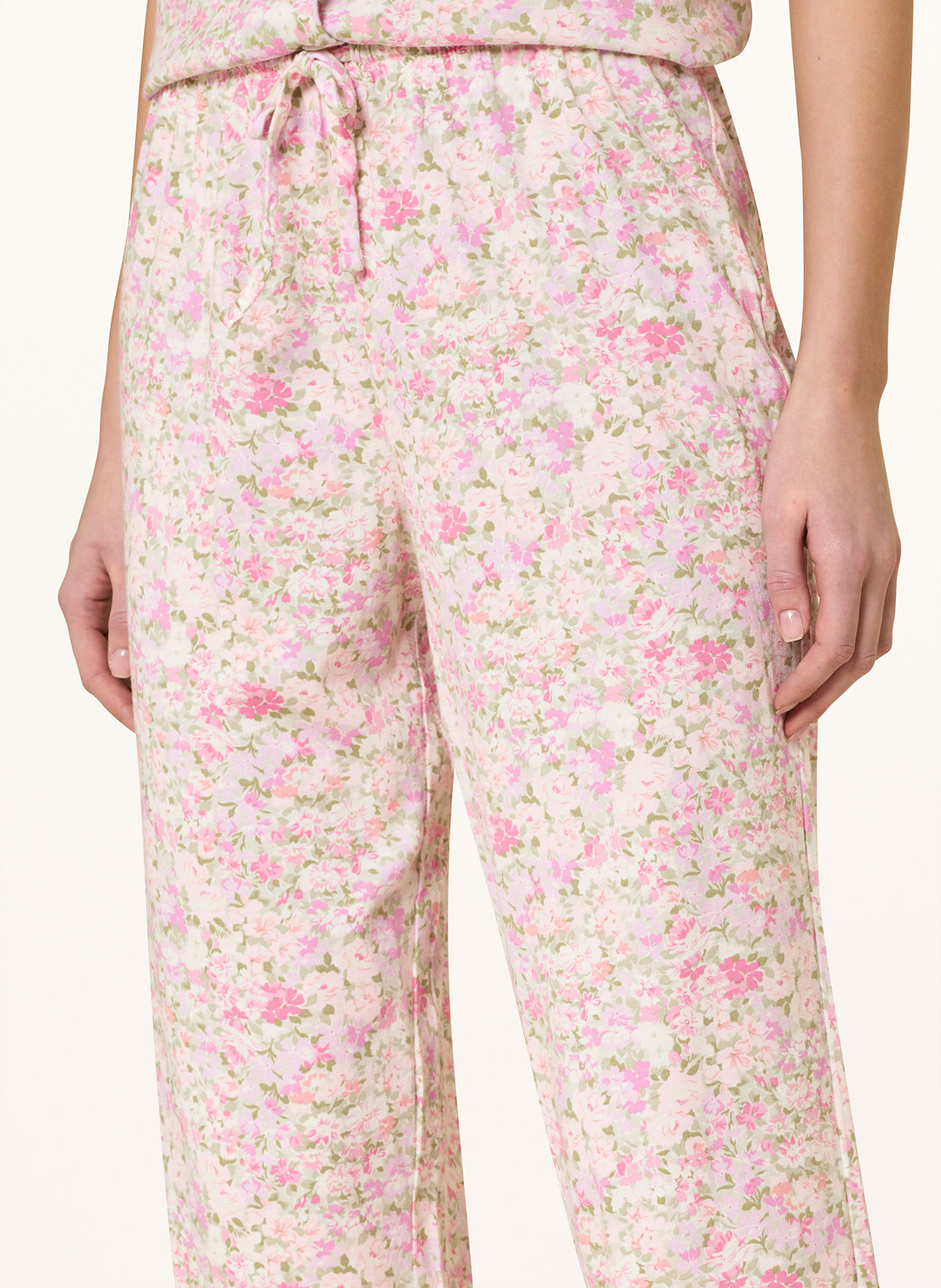 LAUREN RALPH LAUREN 7/8-Schlafanzug: CREME/ NEONPINK/ HELLGRÜN