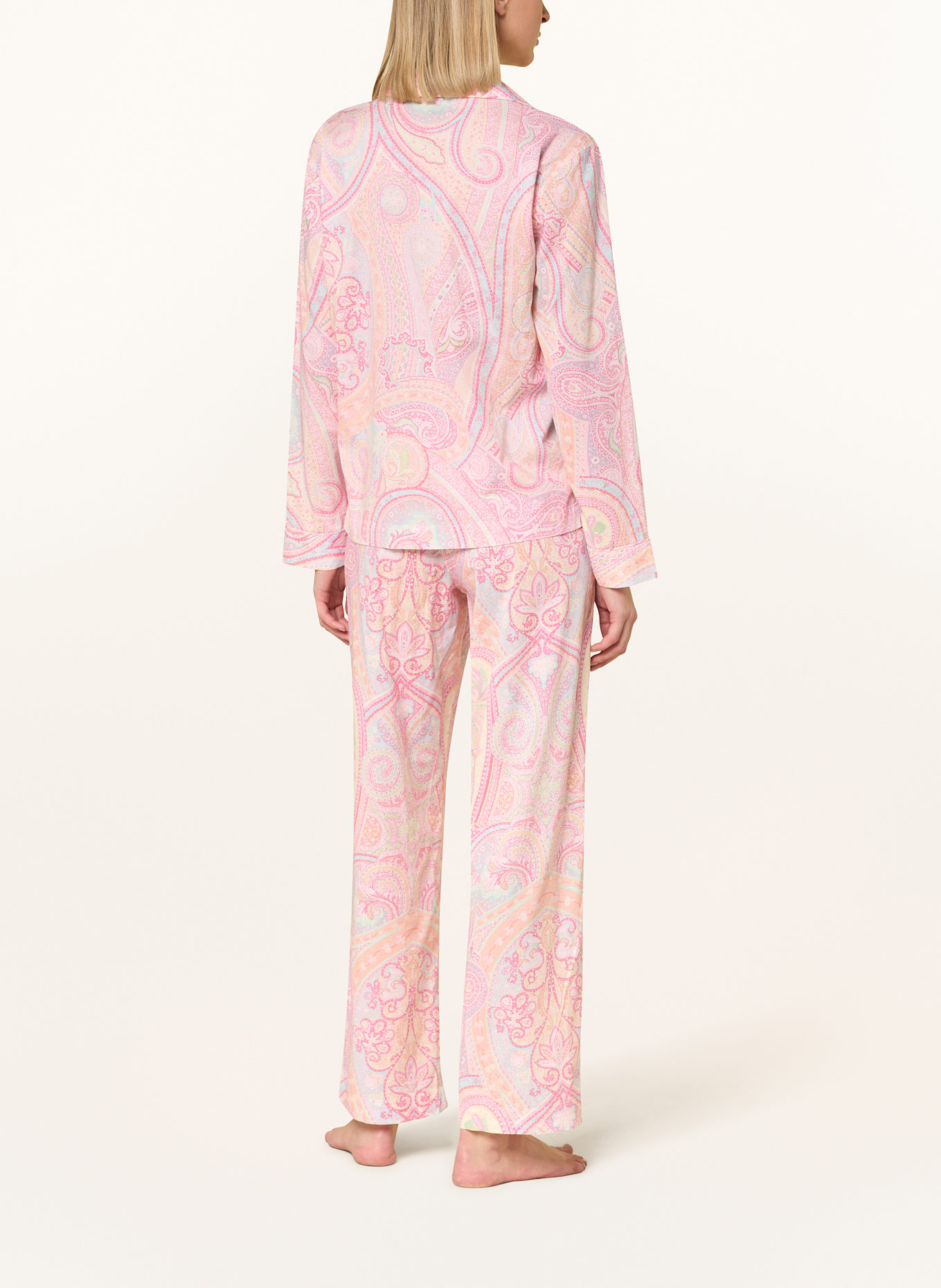 LAUREN RALPH LAUREN 7/8-Schlafanzug: PINK/ HELLBLAU/ ECRU