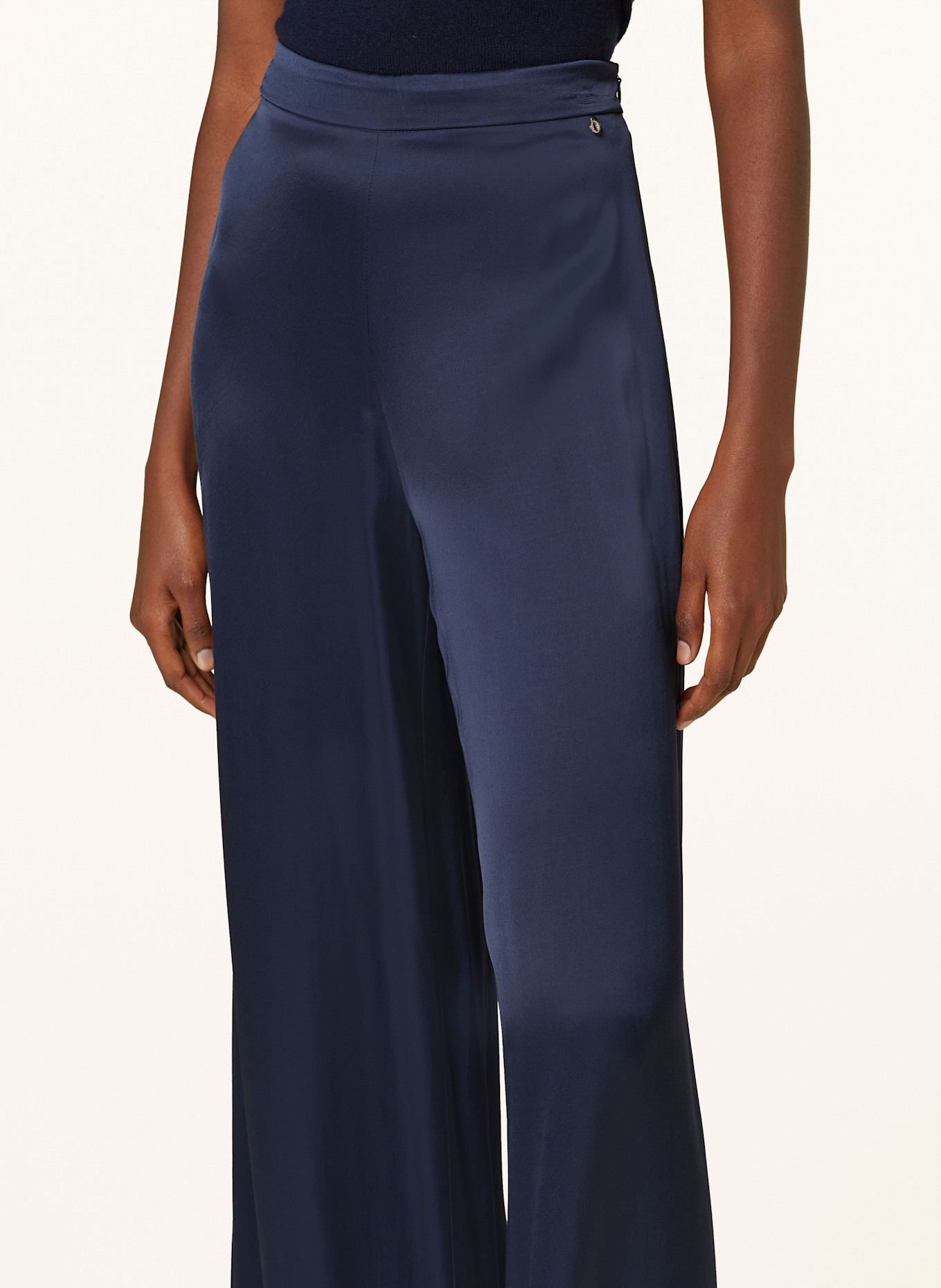 ottod'ame Marlenehose aus Satin: DUNKELBLAU