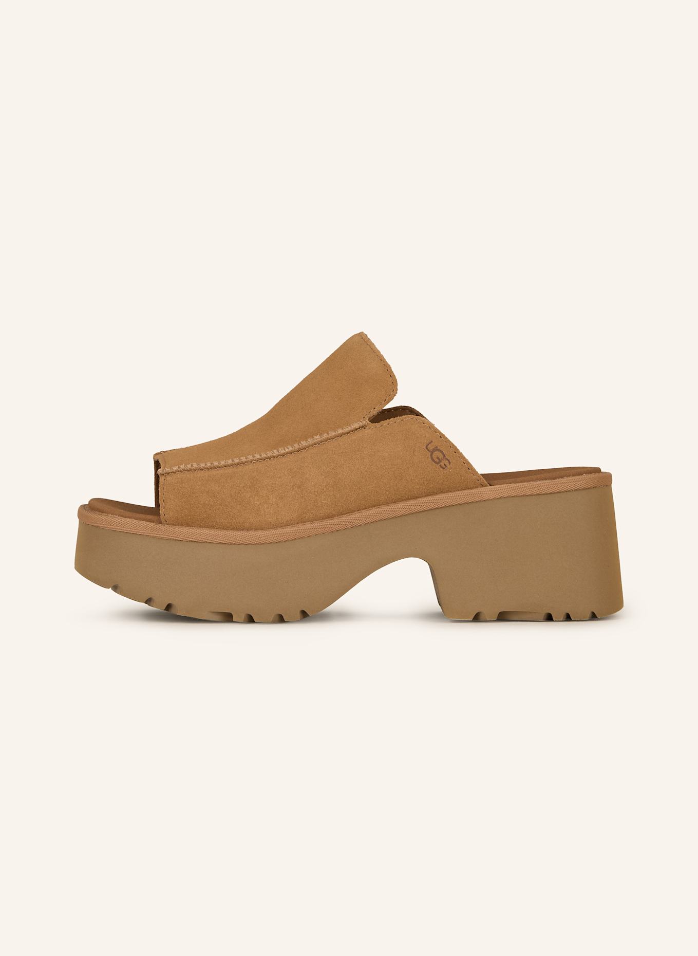 UGG Plateau-Pantoletten: COGNAC