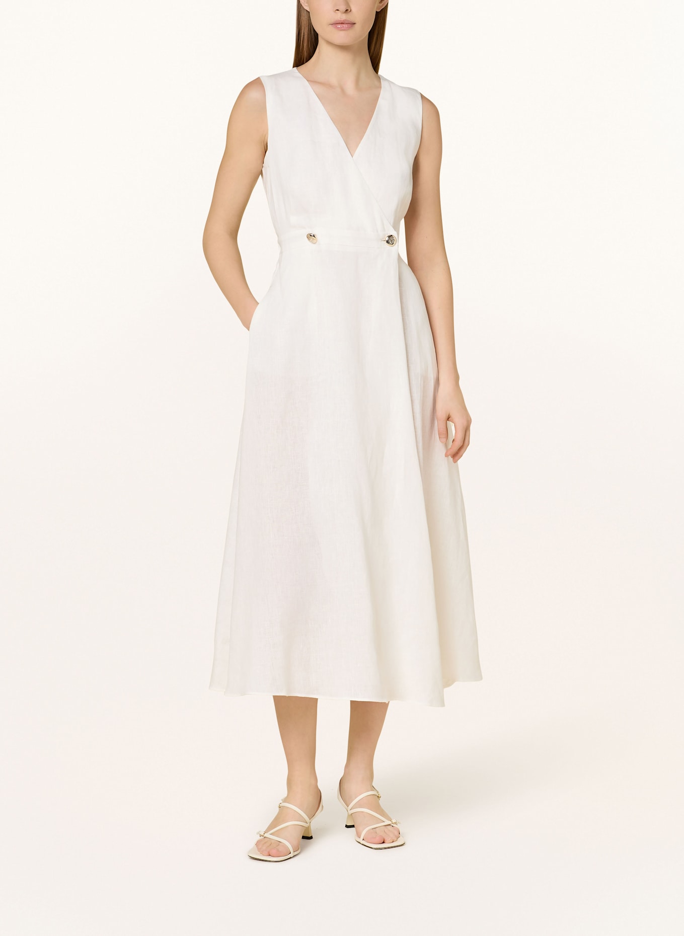 ELENA MIRO Leinenkleid: WEISS