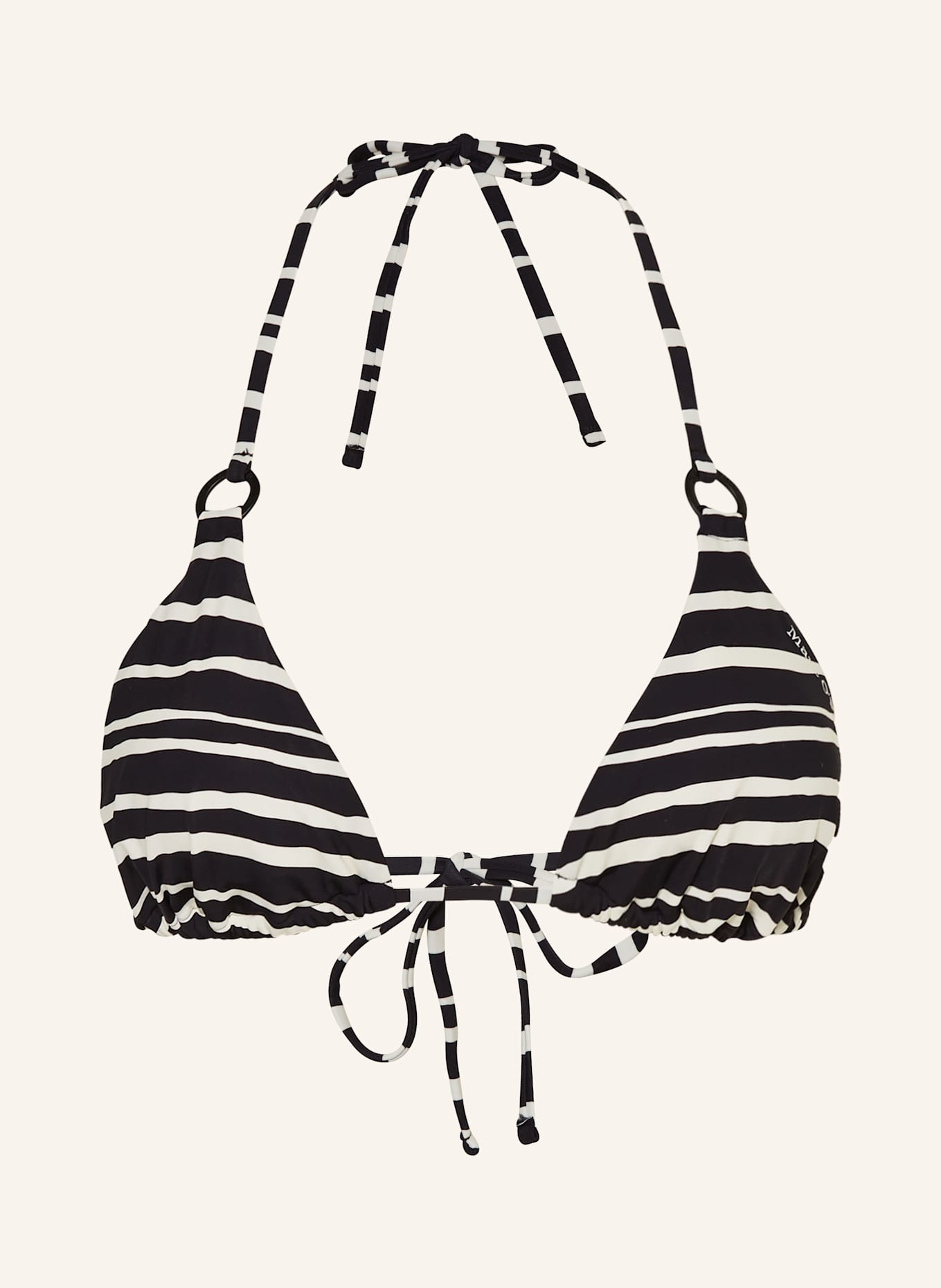 Marc O'Polo Triangle bikini top: BLACK / ECRU