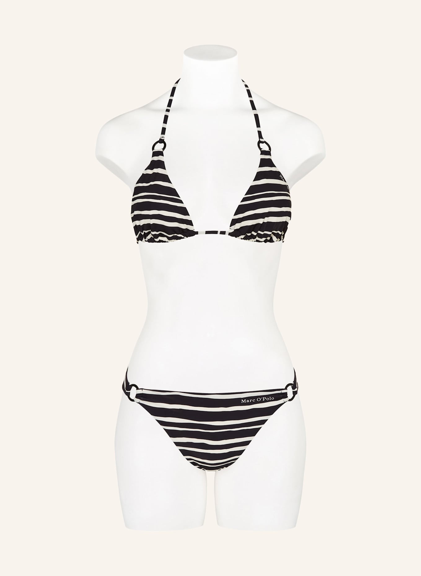 Marc O'Polo Triangle bikini top: BLACK / ECRU
