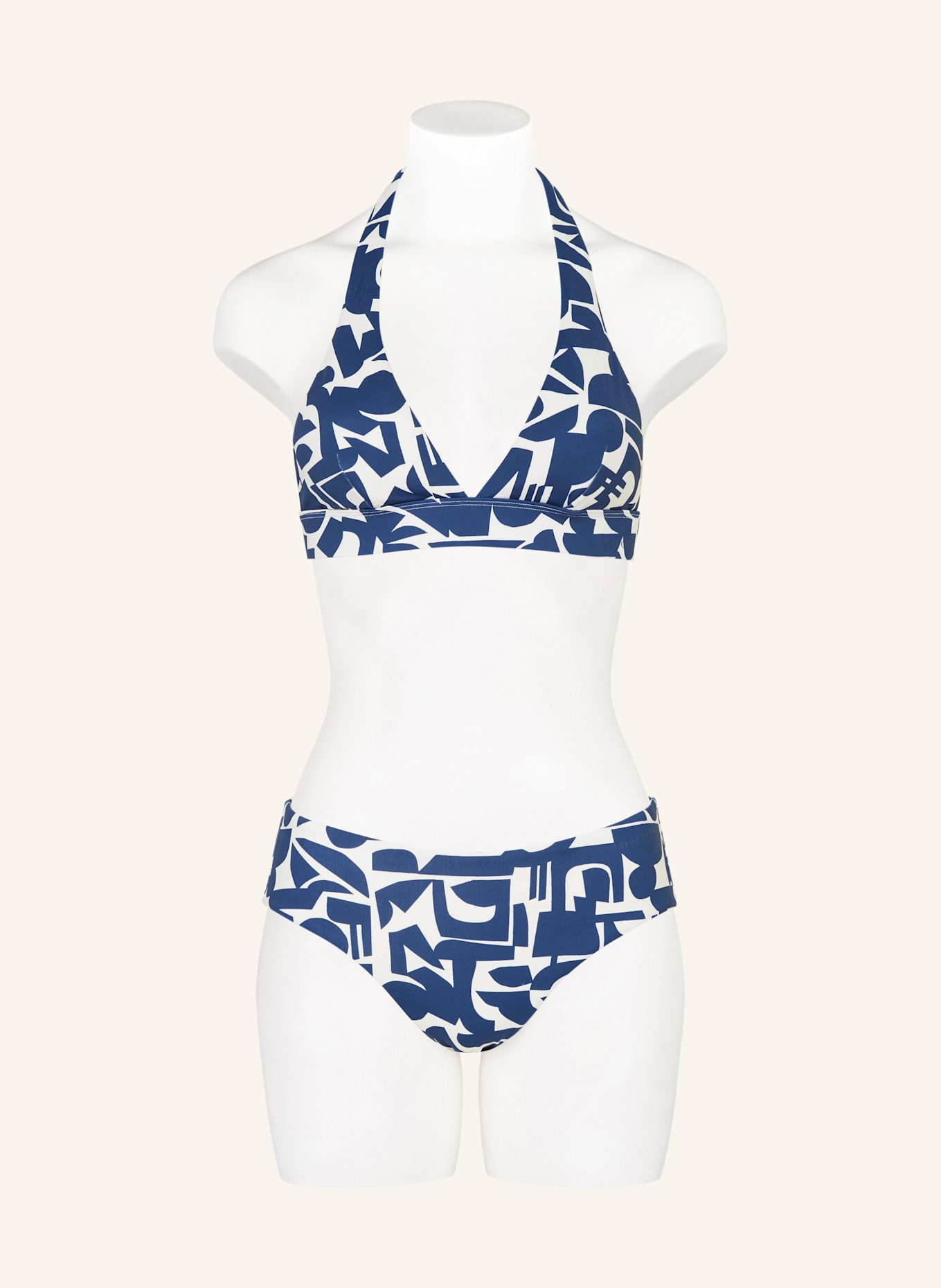 Marc O'Polo Neckholder-Bikini-Top: DUNKELBLAU / WEISS