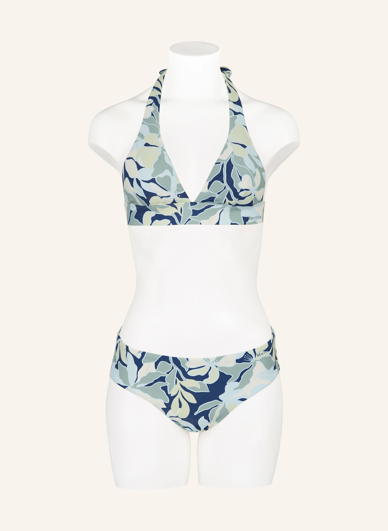 Marc O'Polo Neckholder-Bikini-Top: GRÜN/ MINT/ HELLGELB