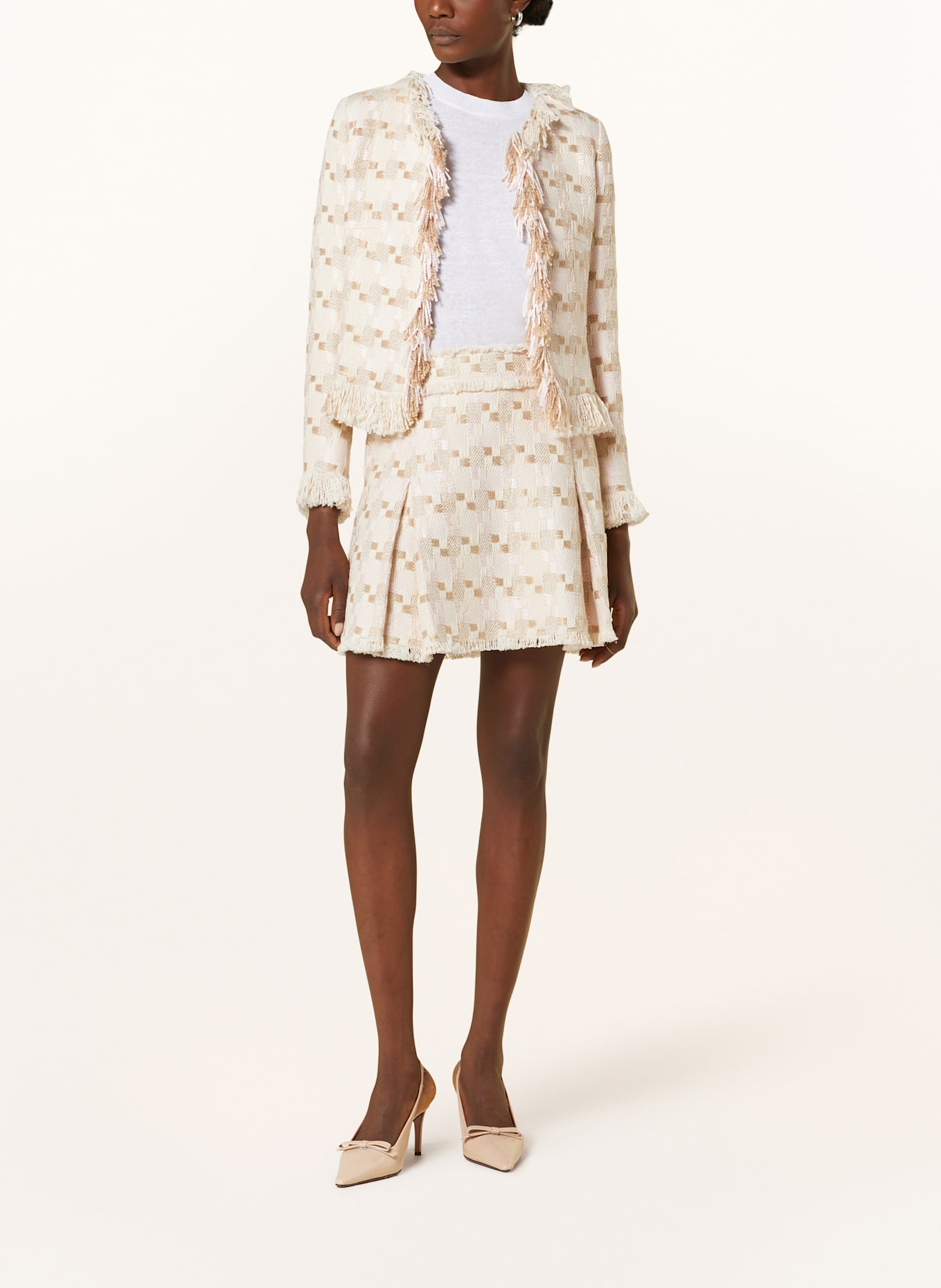 NVSCO Jupe bouclée: CRÈME / BEIGE / ROSE CLAIR