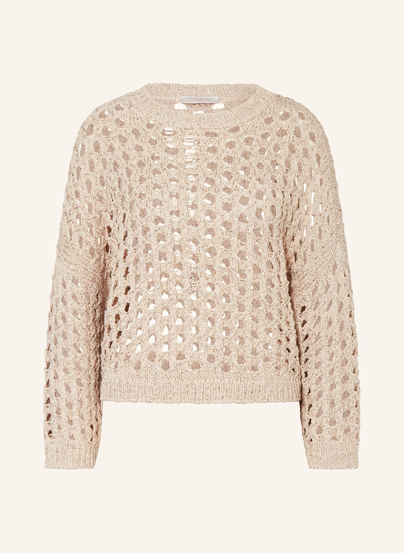 ANTONELLI firenze Pullover CAMPANELLINO mit Pailletten: BEIGE