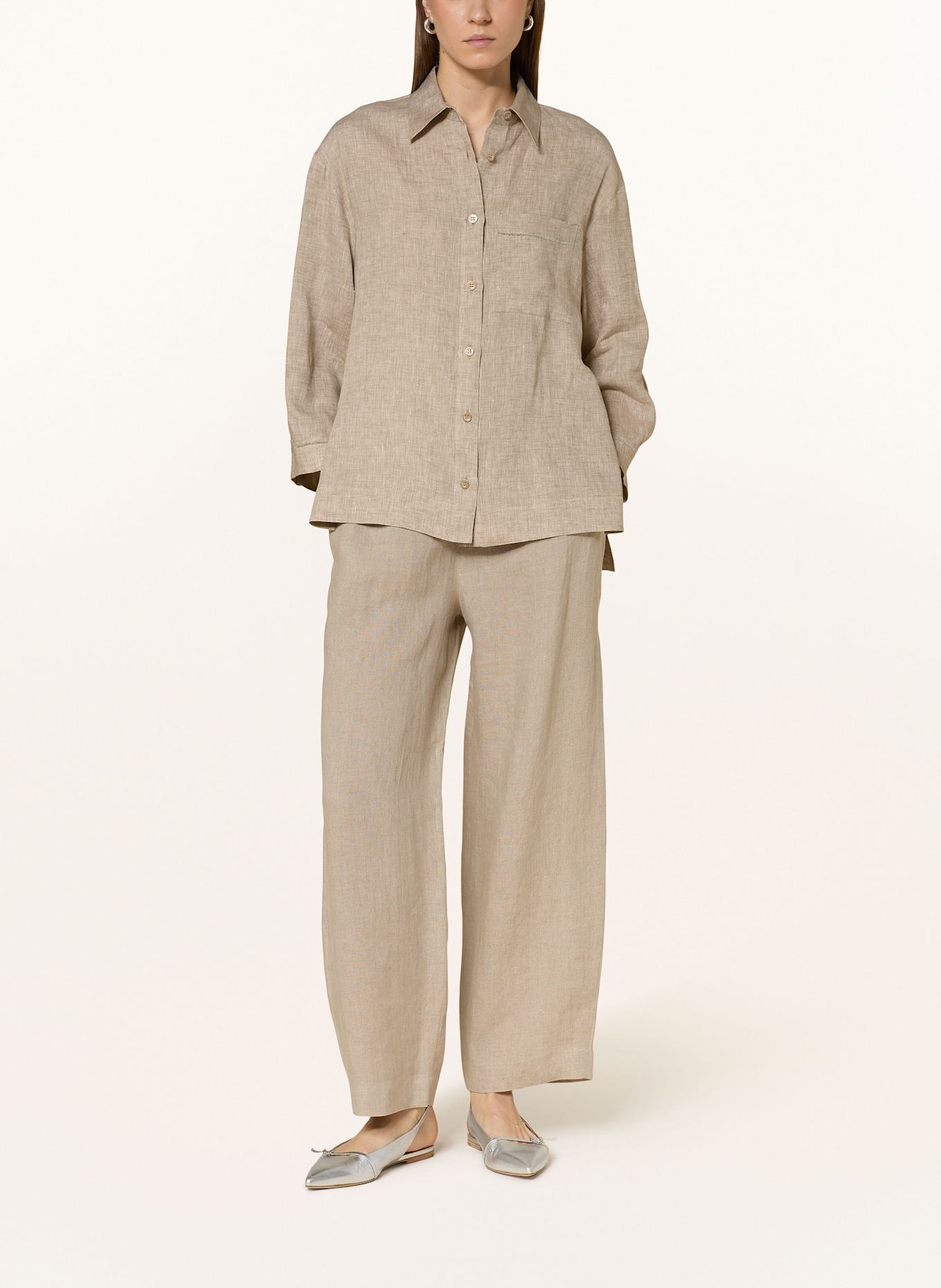 ANTONELLI firenze Linen jeans trousers SVEZIA: TAUPE