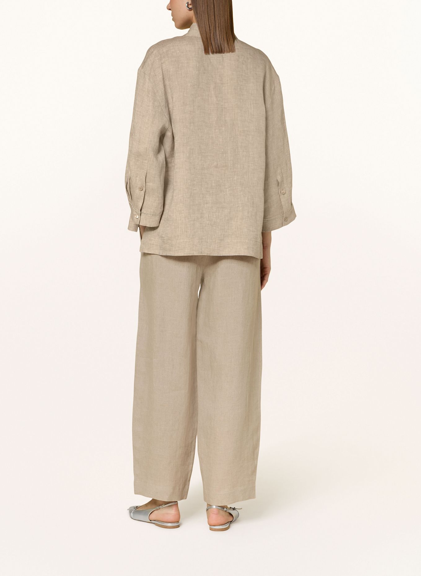 ANTONELLI firenze Linen jeans trousers SVEZIA: TAUPE