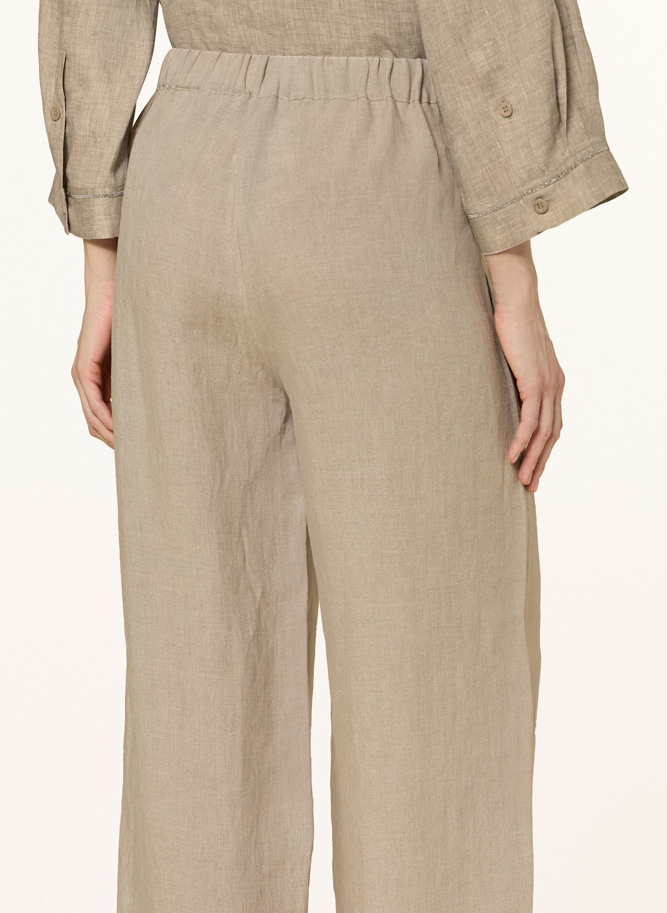 ANTONELLI firenze Linen jeans trousers SVEZIA: TAUPE