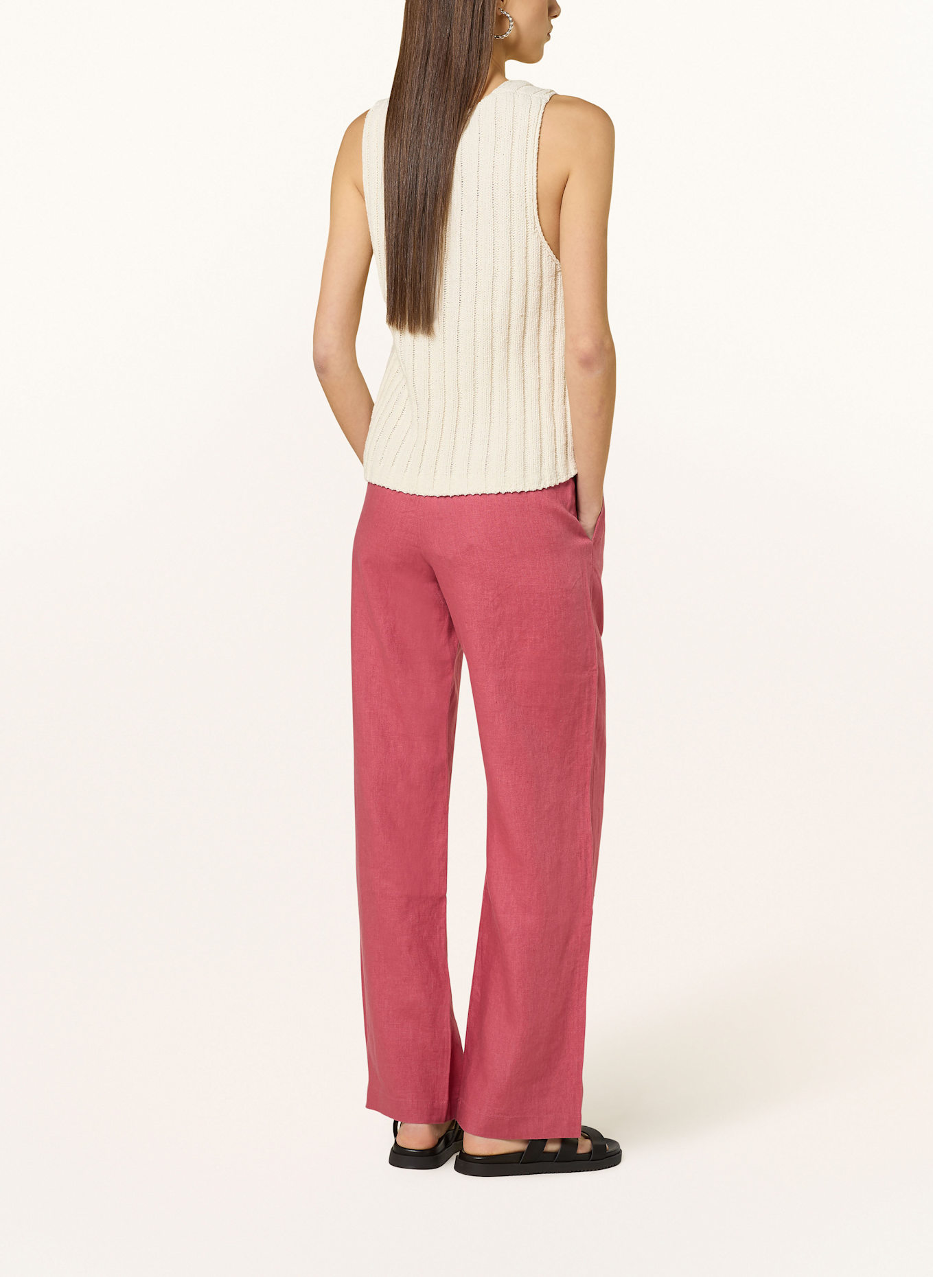 SAMSØE  SAMSØE Marlenehose SATOVE aus Leinen: HELLROT