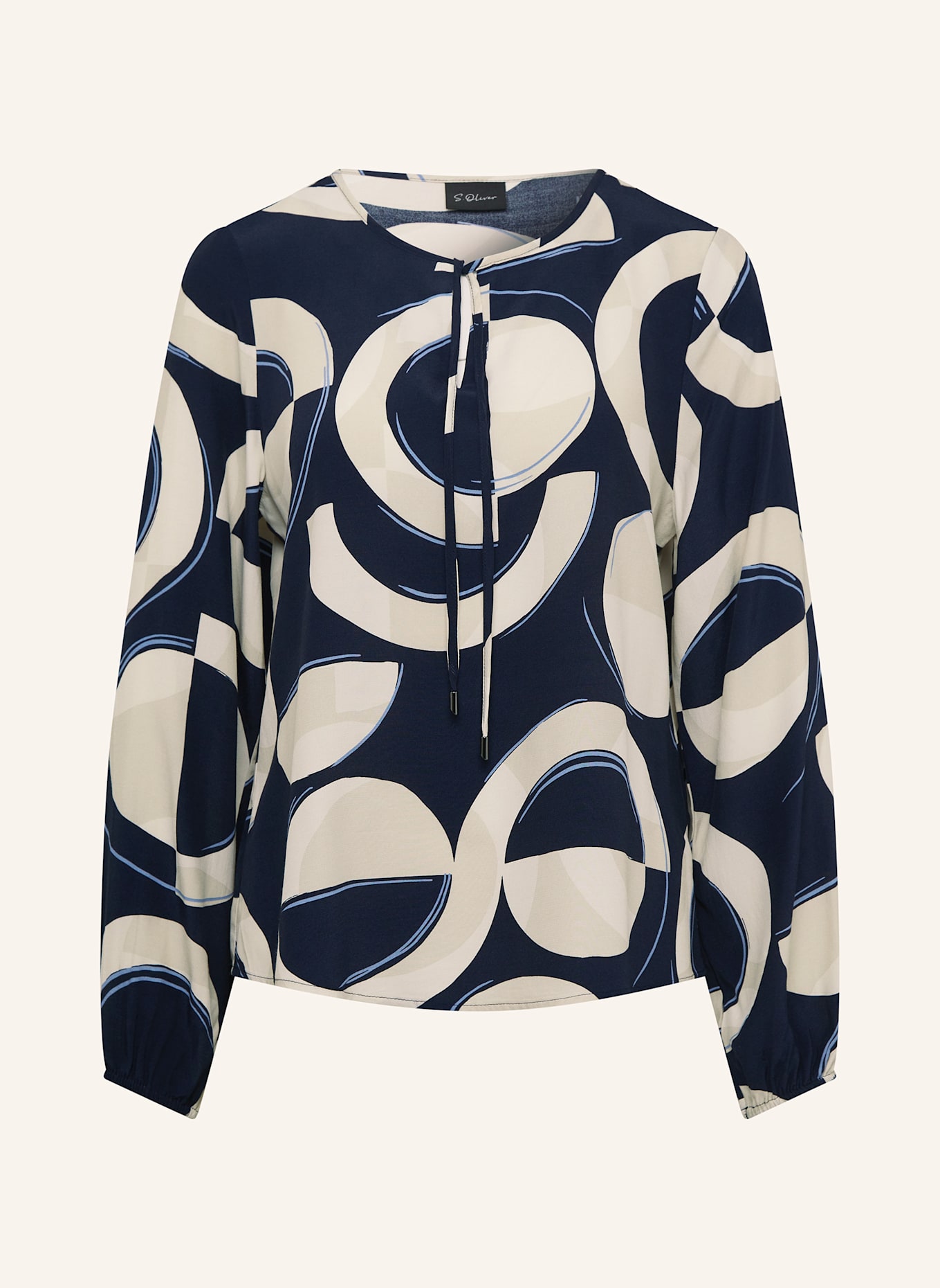 s.Oliver BLACK LABEL Halenka: TMAVĚ MODRÁ / KRÉMOVÁ