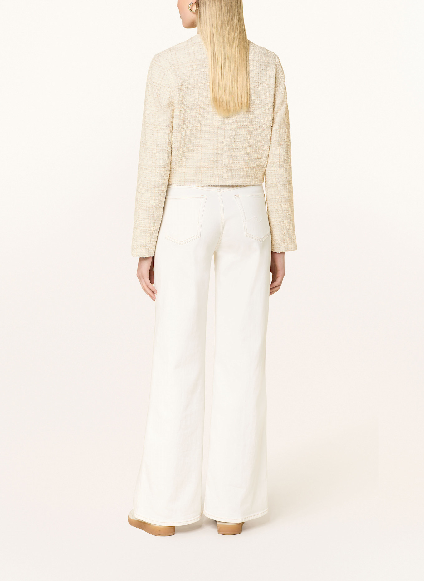 s.Oliver BLACK LABEL Bouclé jacket with glitter thread: CREAM