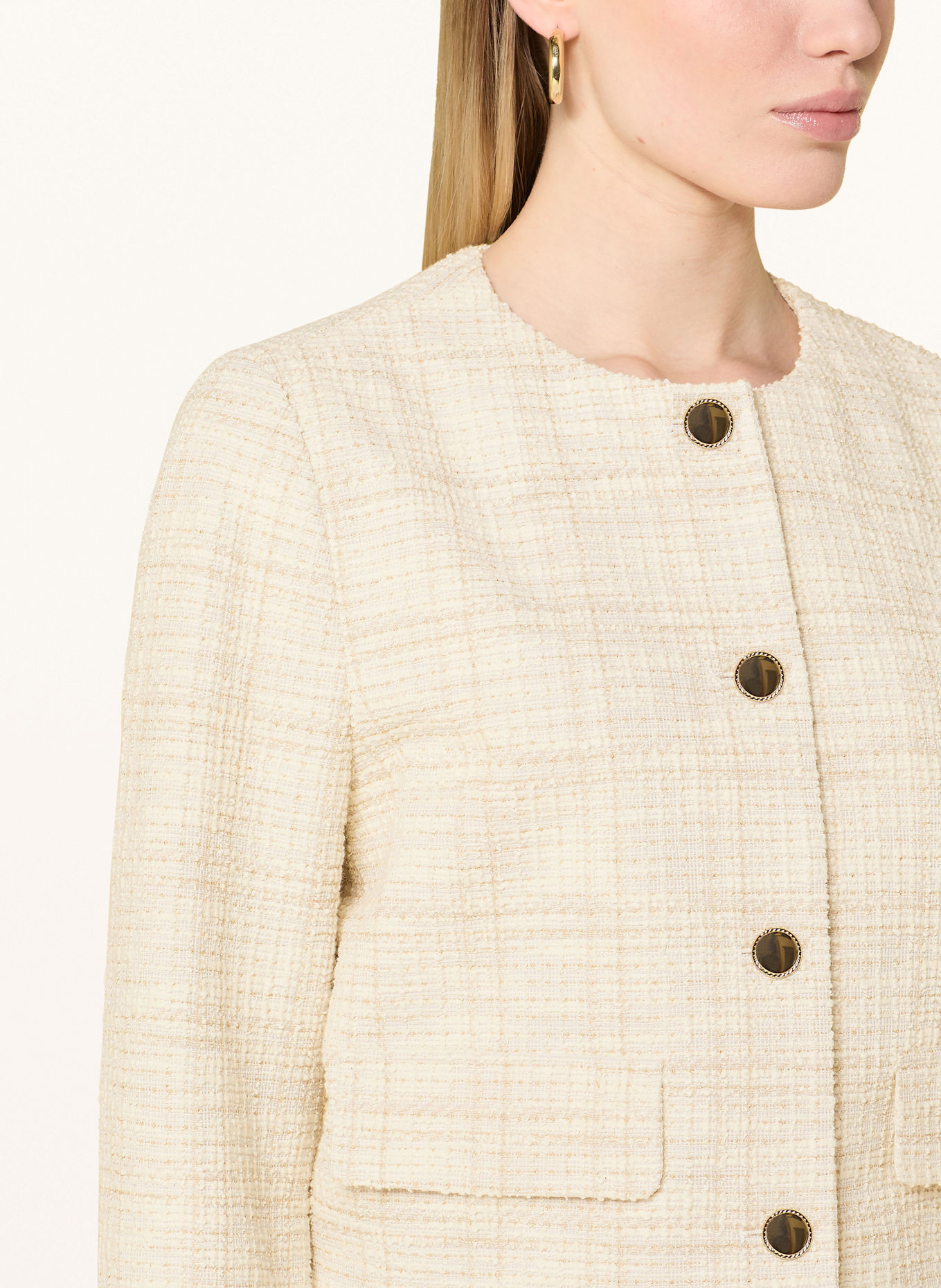 s.Oliver BLACK LABEL Bouclé jacket with glitter thread: CREAM