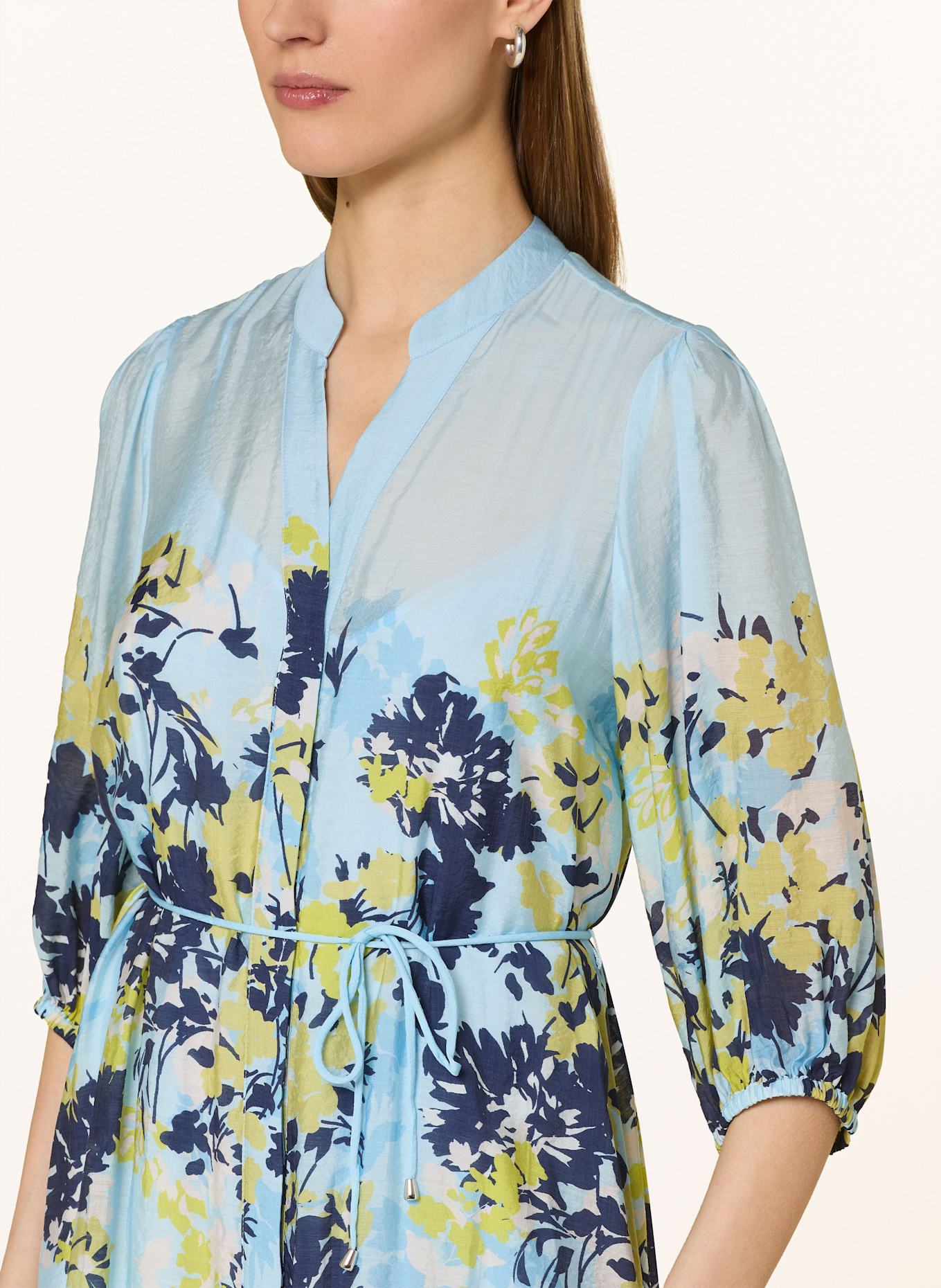 comma Kleid mit 3/4-Arm: HELLBLAU/ DUNKELBLAU/ GELB