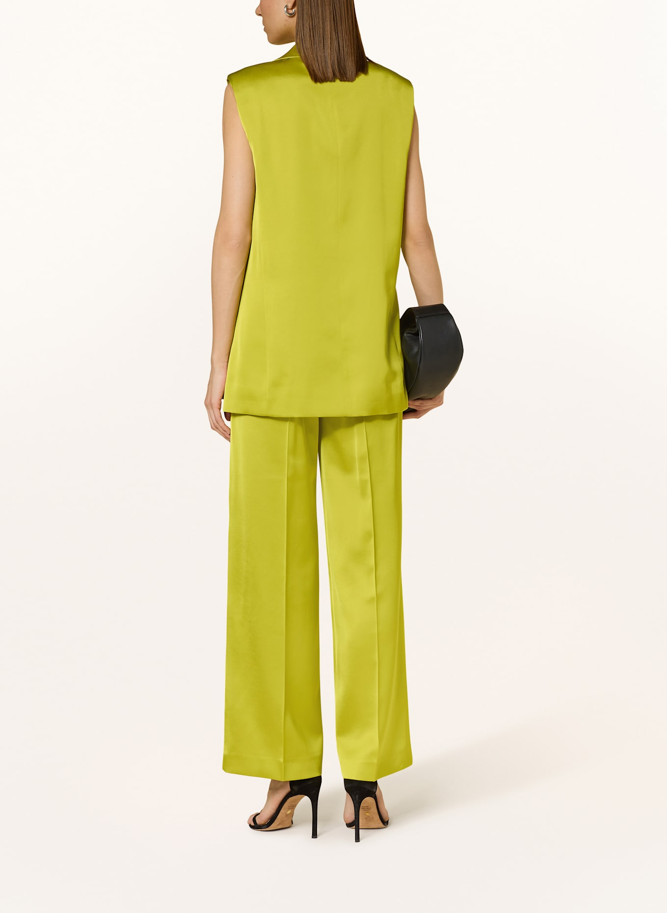 comma Blazerweste aus Satin: GRÜN