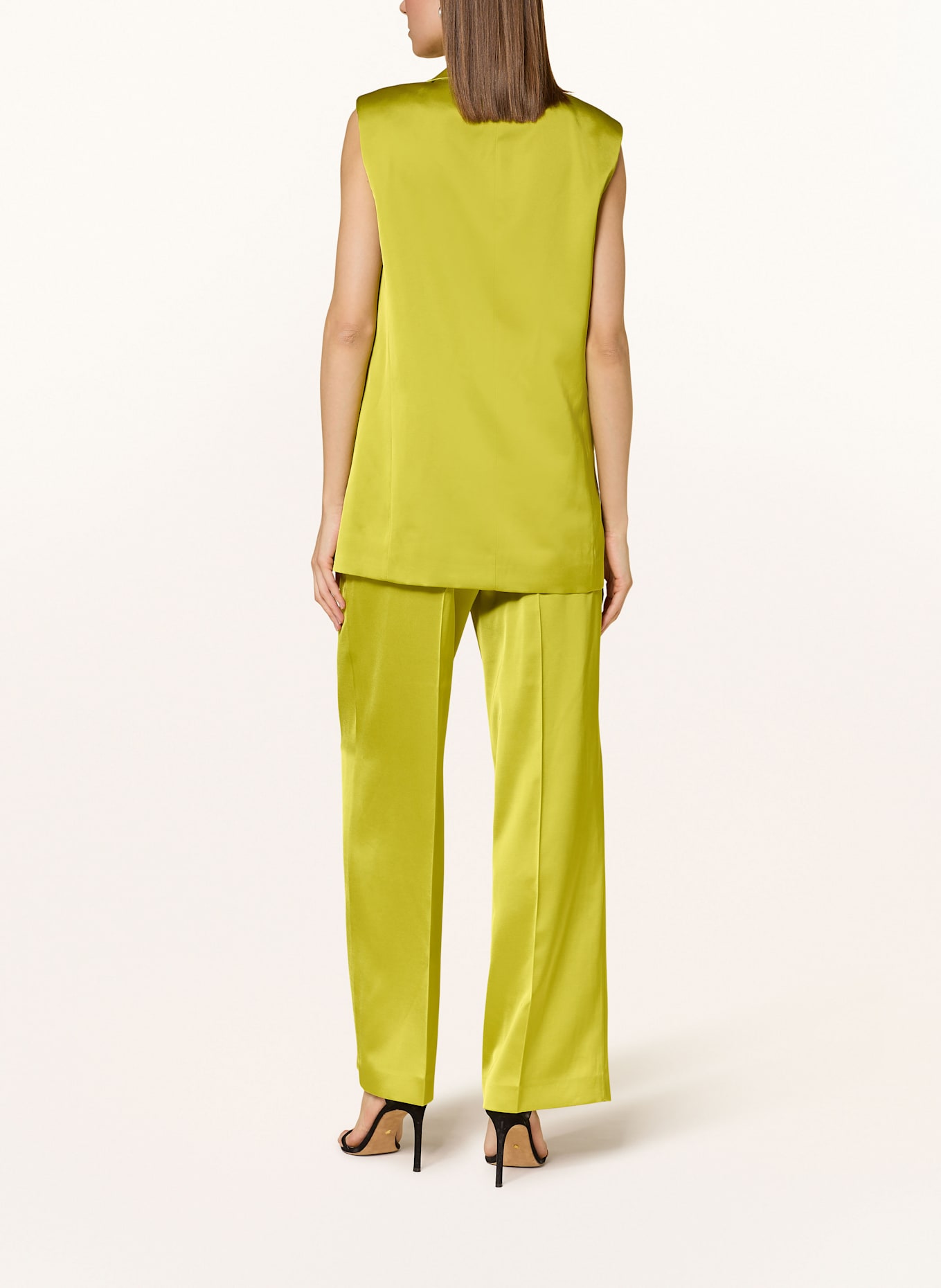 comma Marlenehose aus Satin: HELLGRÜN