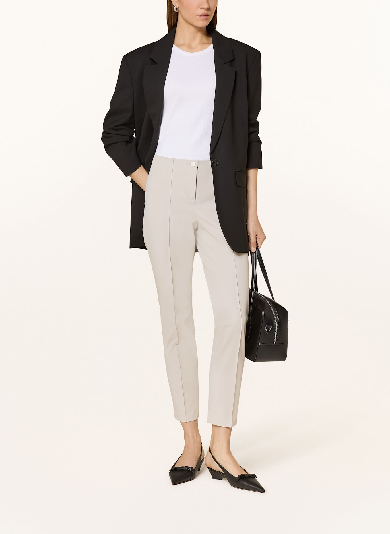 CAMBIO Spodnie z dżerseju ROS: JASNOCZARY