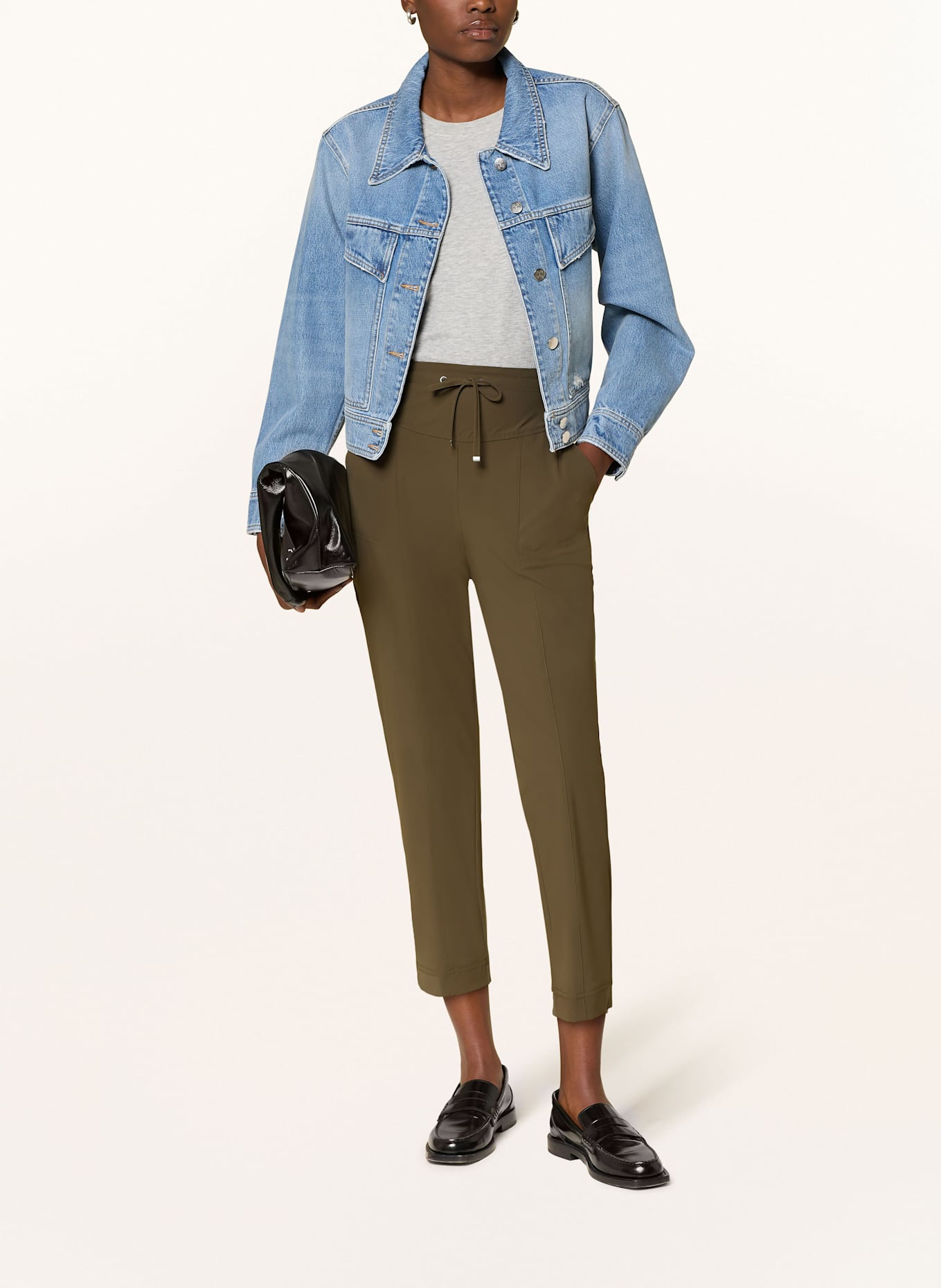 RAFFAELLO ROSSI Spodnie 7/8 AZRA z dżerseju: OLIWKOWY