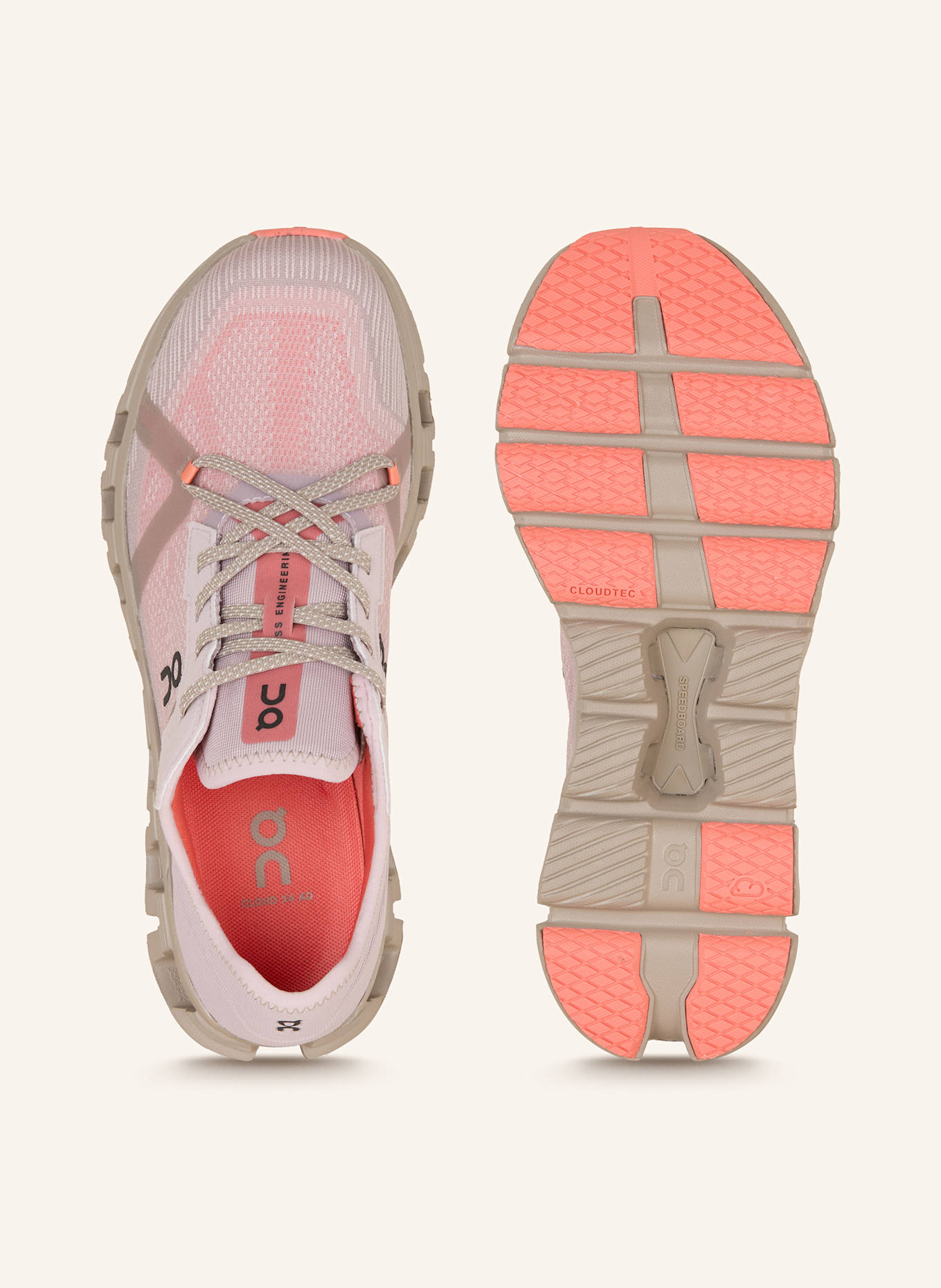 On Sneaker CLOUD X4 AD: ROSÉ / HELLORANGE