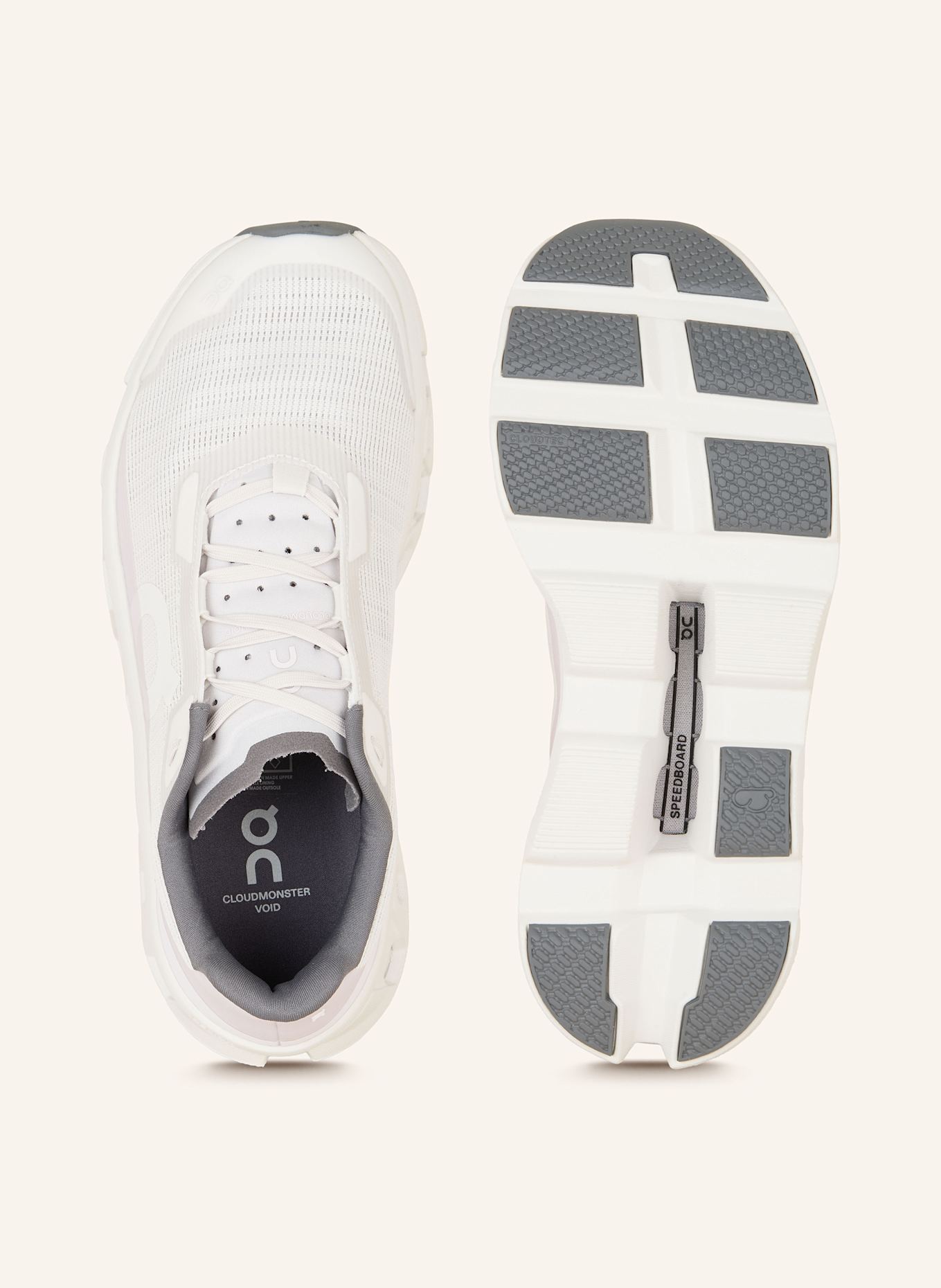 On Sneaker CLOUDMONSTER VOID: WEISS/ HELLGRAU