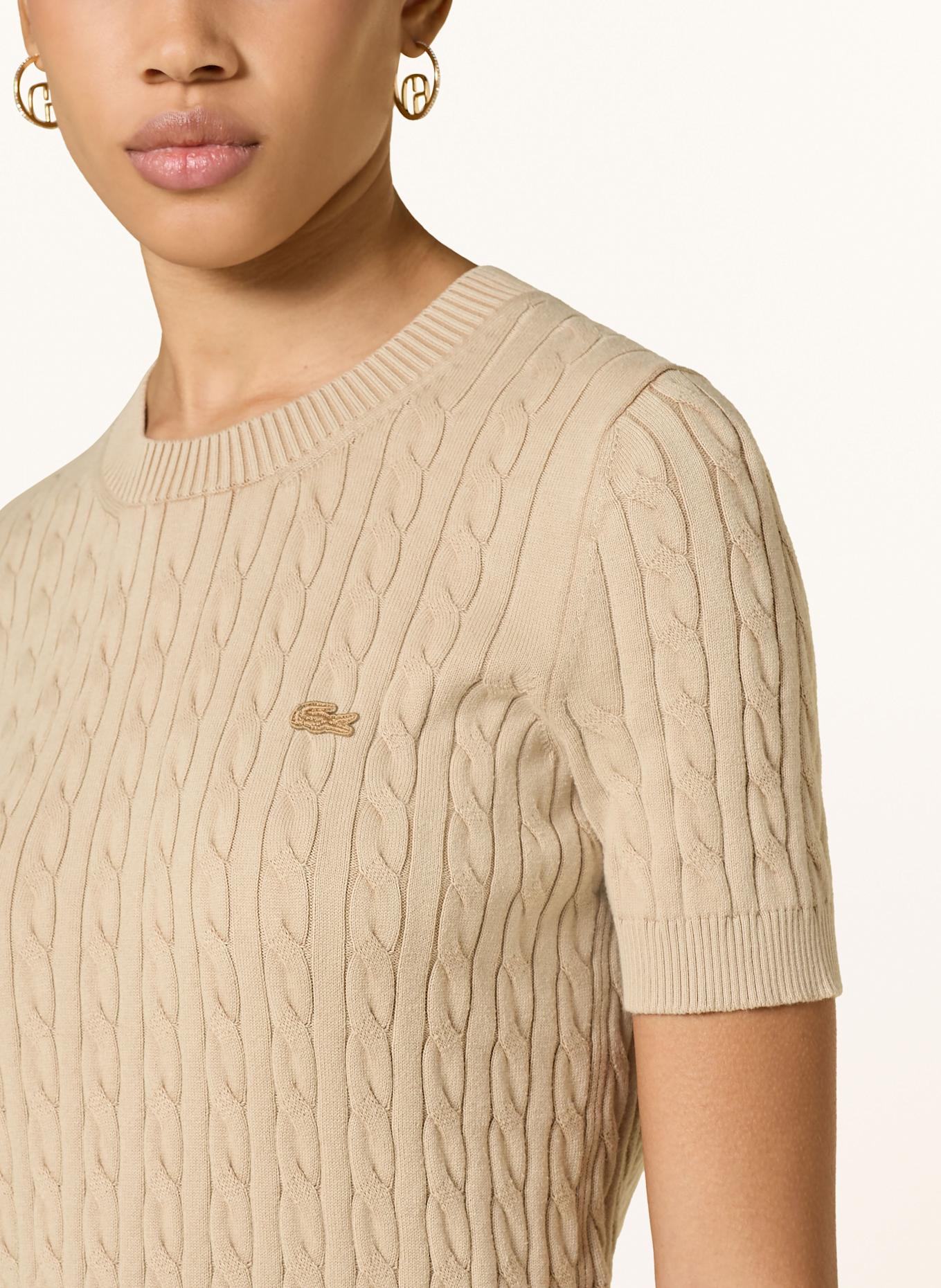 LACOSTE Úpletové tričko: BÉŽOVÁ