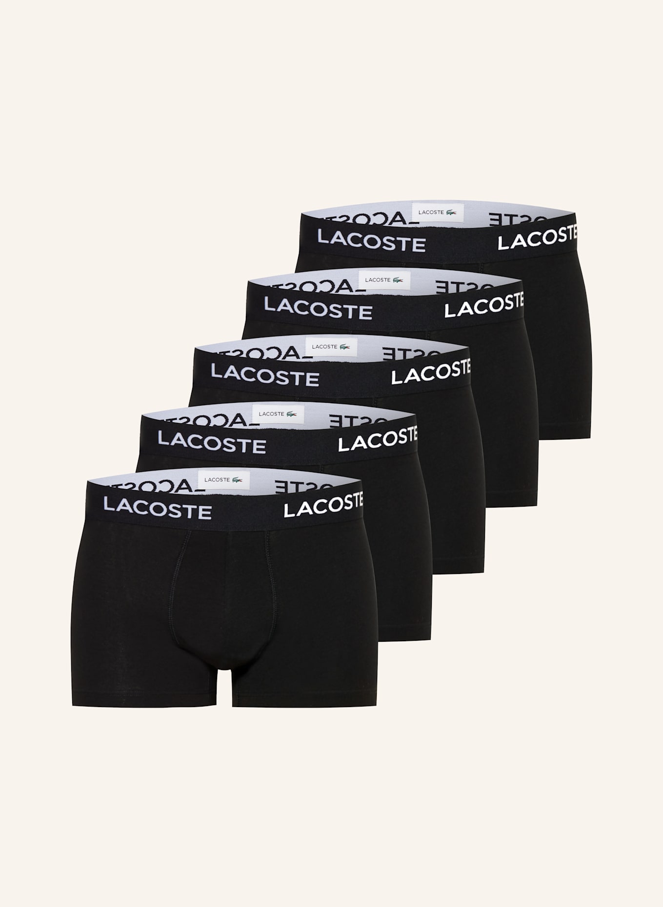LACOSTE Bokserki, 5 szt.: CZARNY