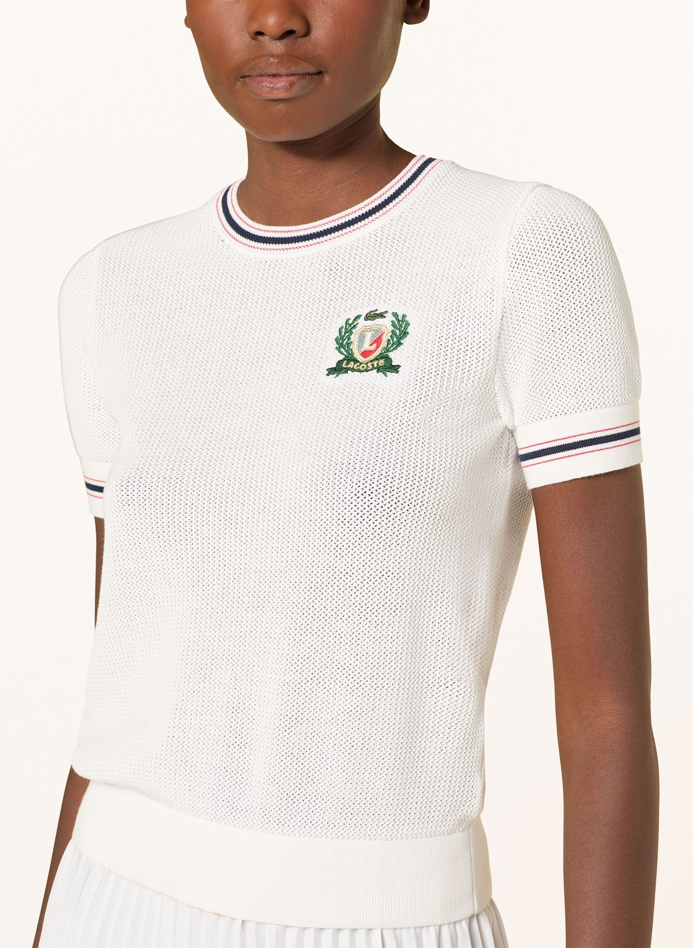 LACOSTE Strickshirt: WEISS