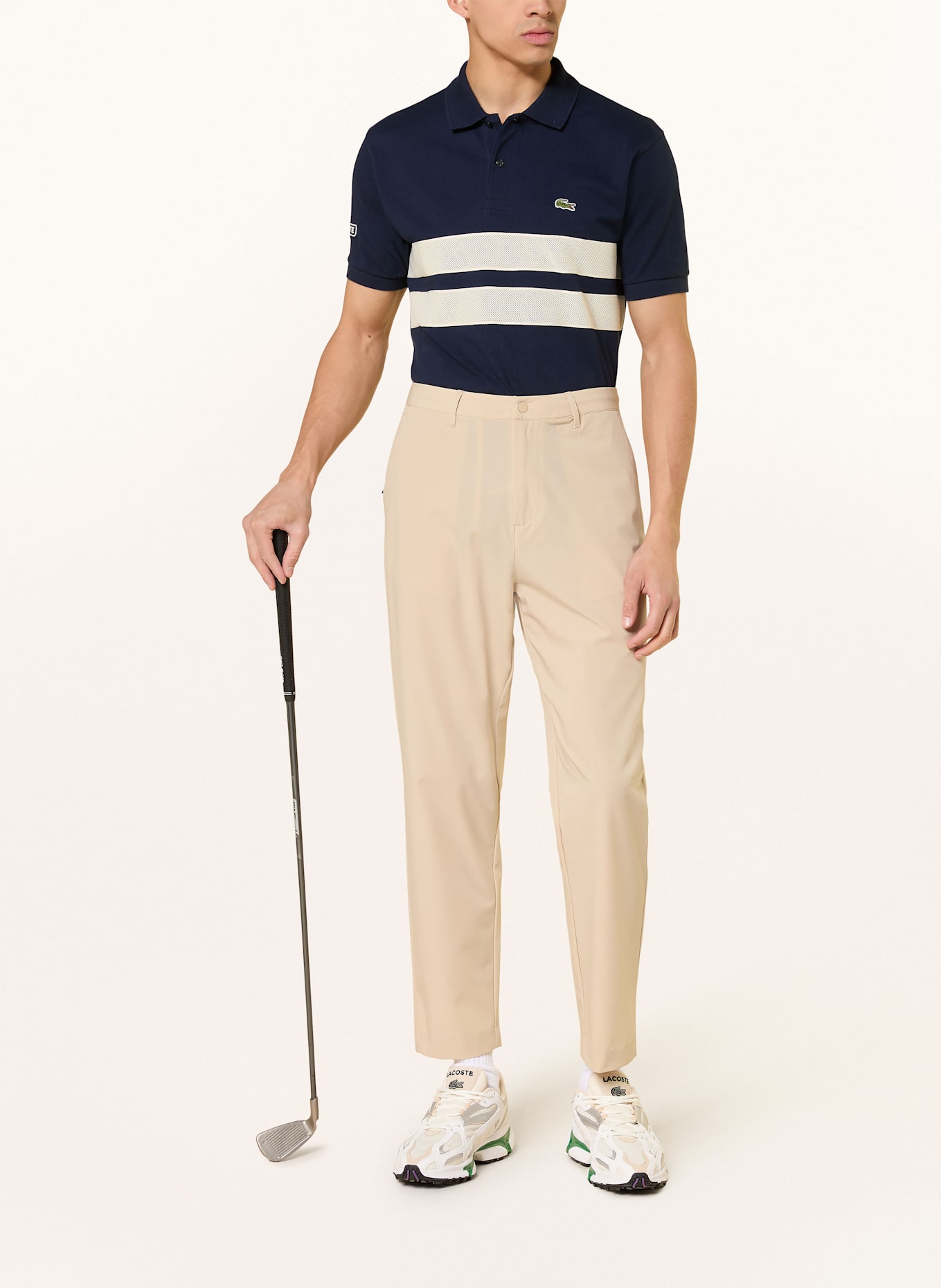 LACOSTE Piqué-Poloshirt Classic Fit: DUNKELBLAU / CREME